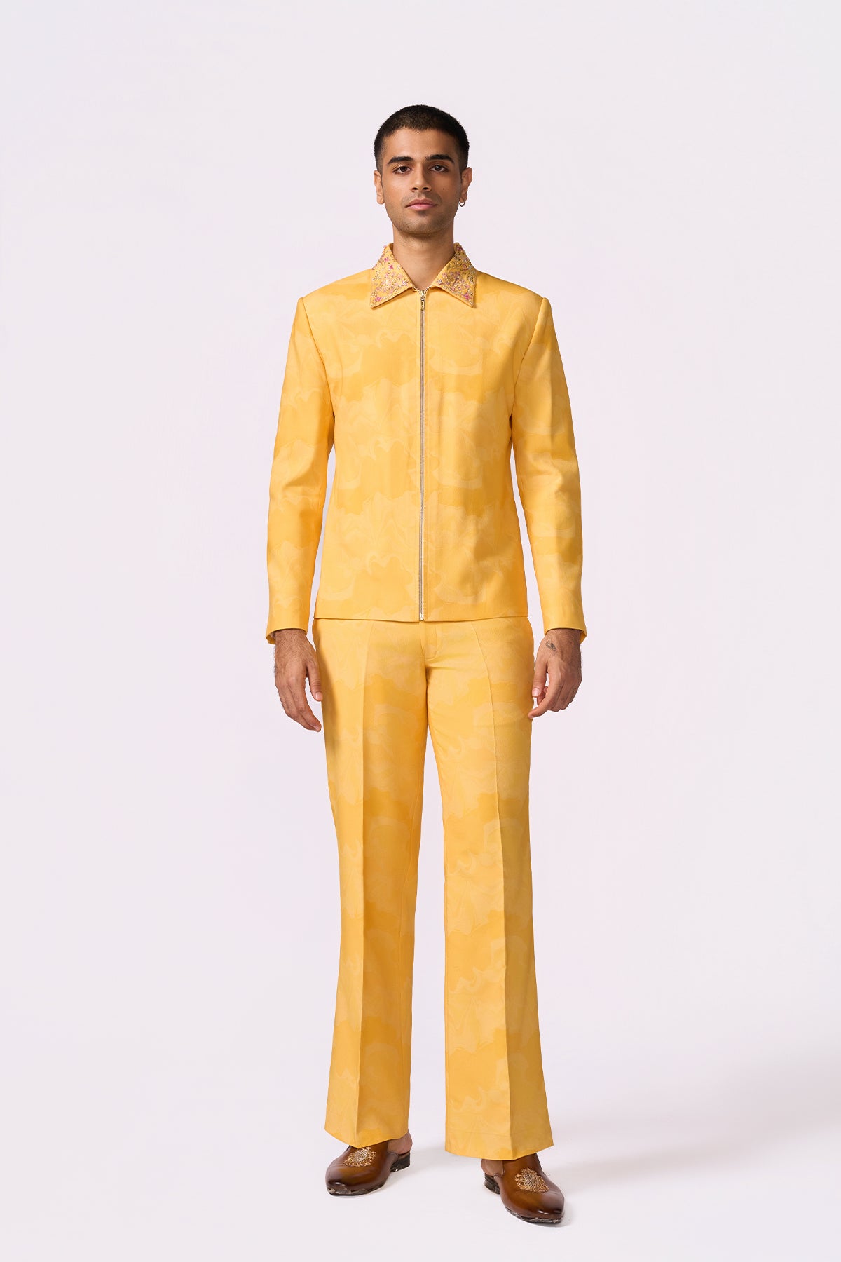 Yellow Bomber Jacket Set