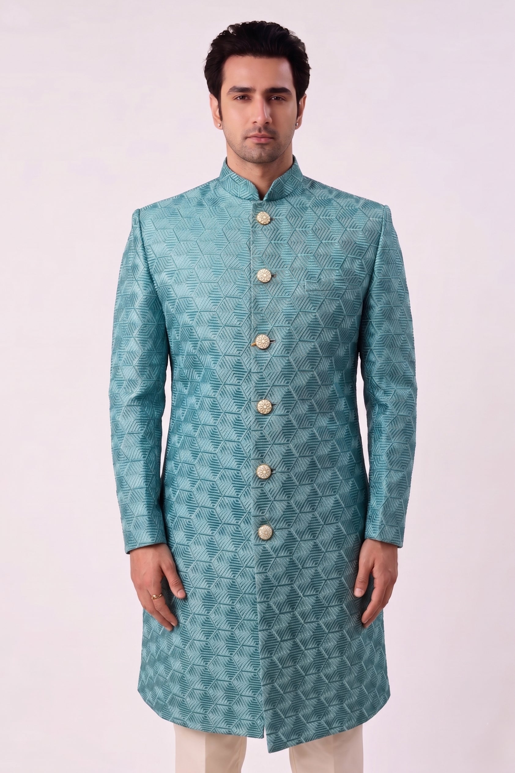 The Teal Prism Sherwani