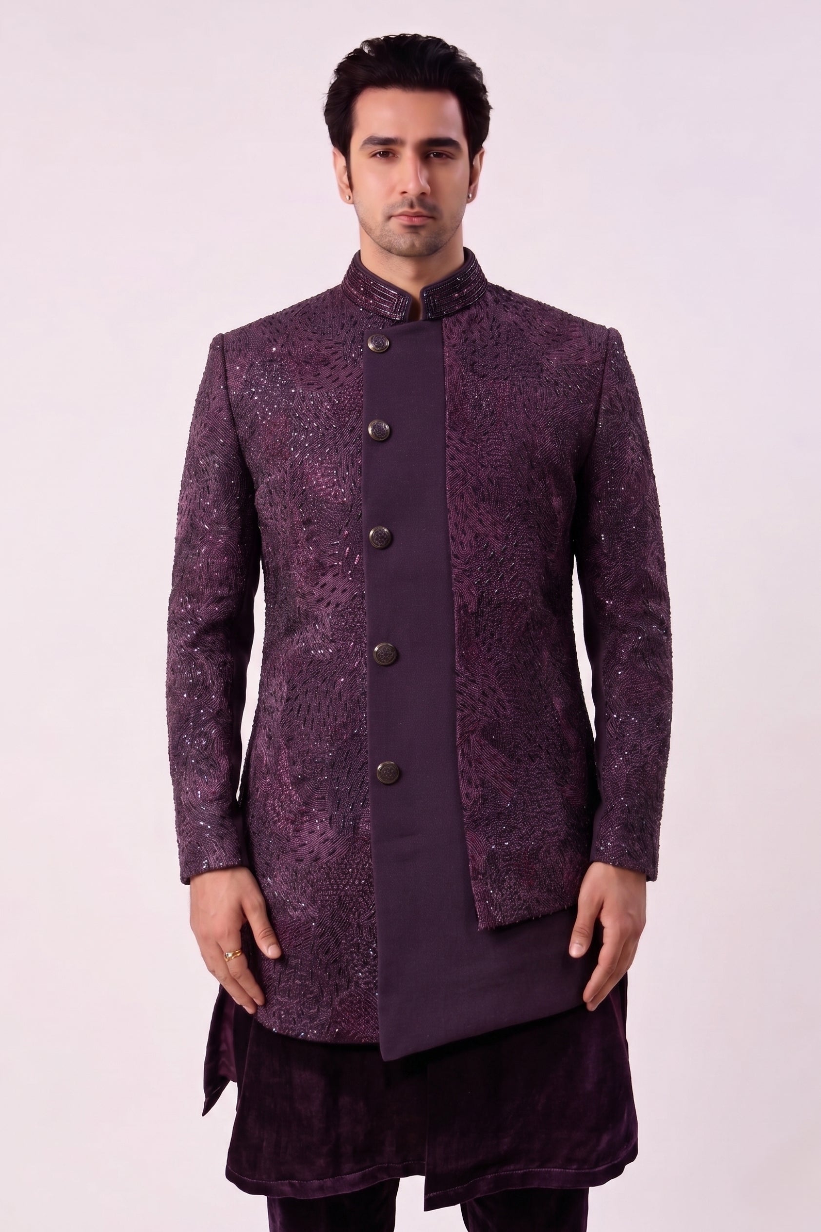 The Plum Noir Sherwani