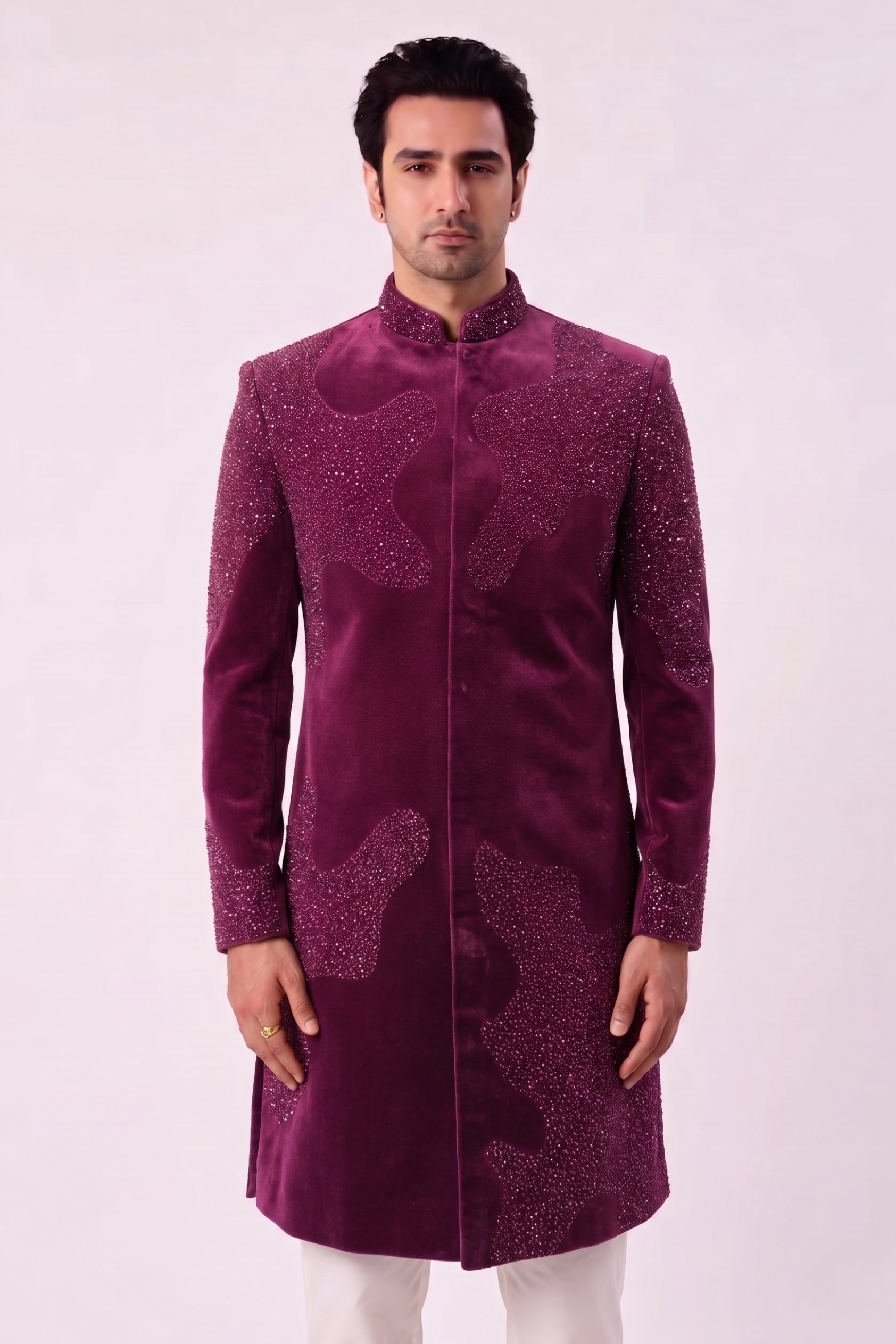 The Magenta Constellation Sherwani