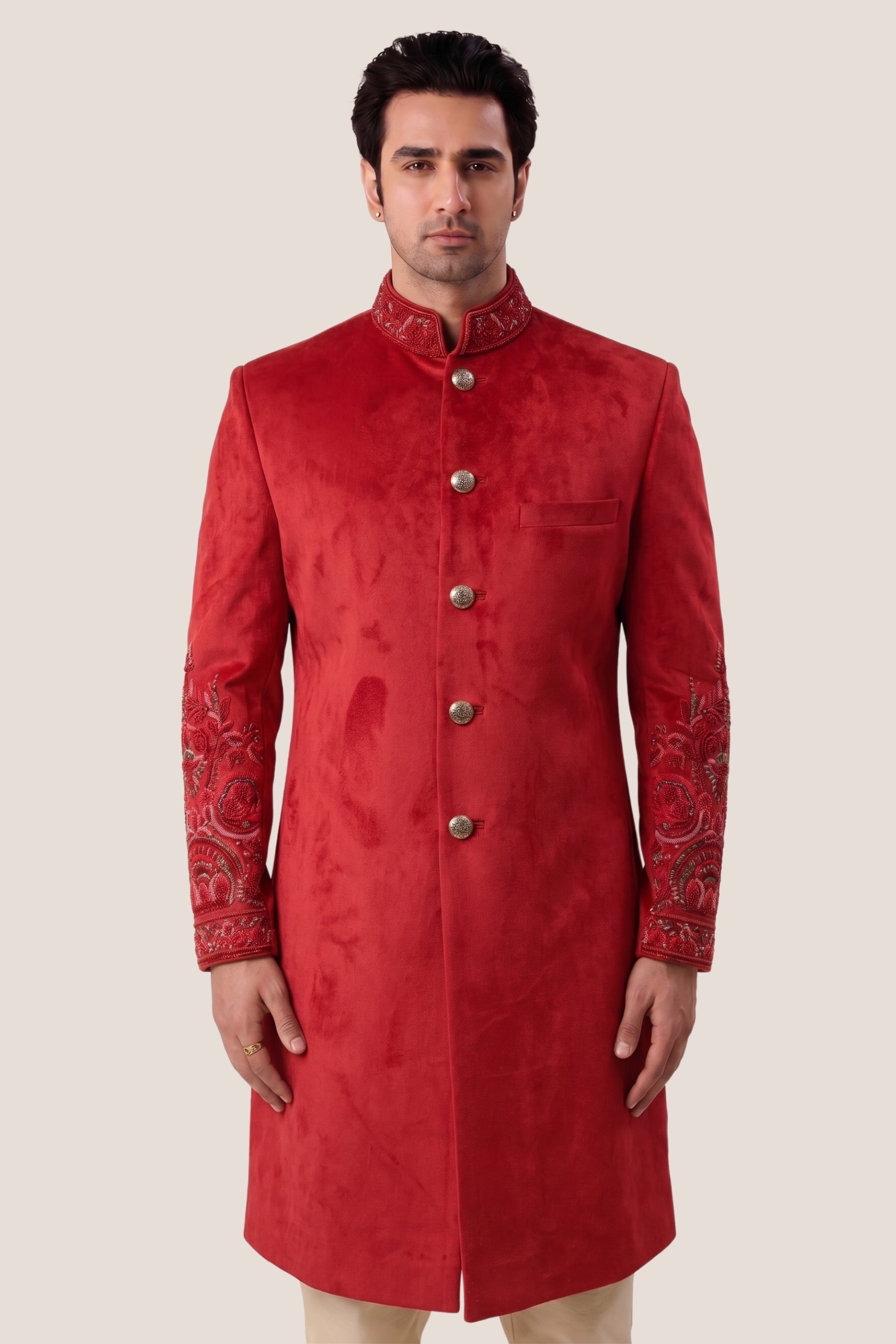 The Scarlet Velvet Sherwani