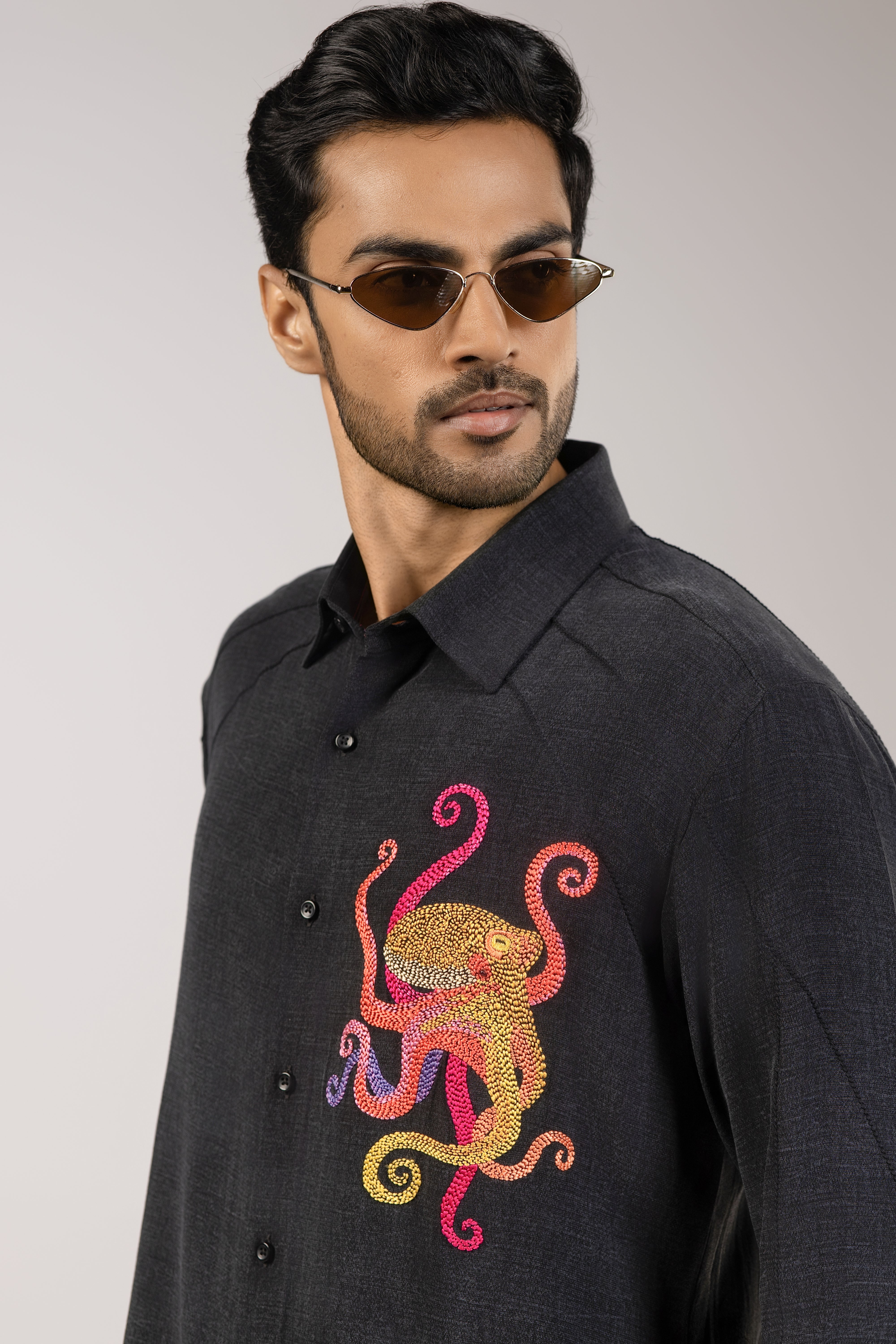 Ink & Ember — The Hand-Embroidered Dark Art Shirt