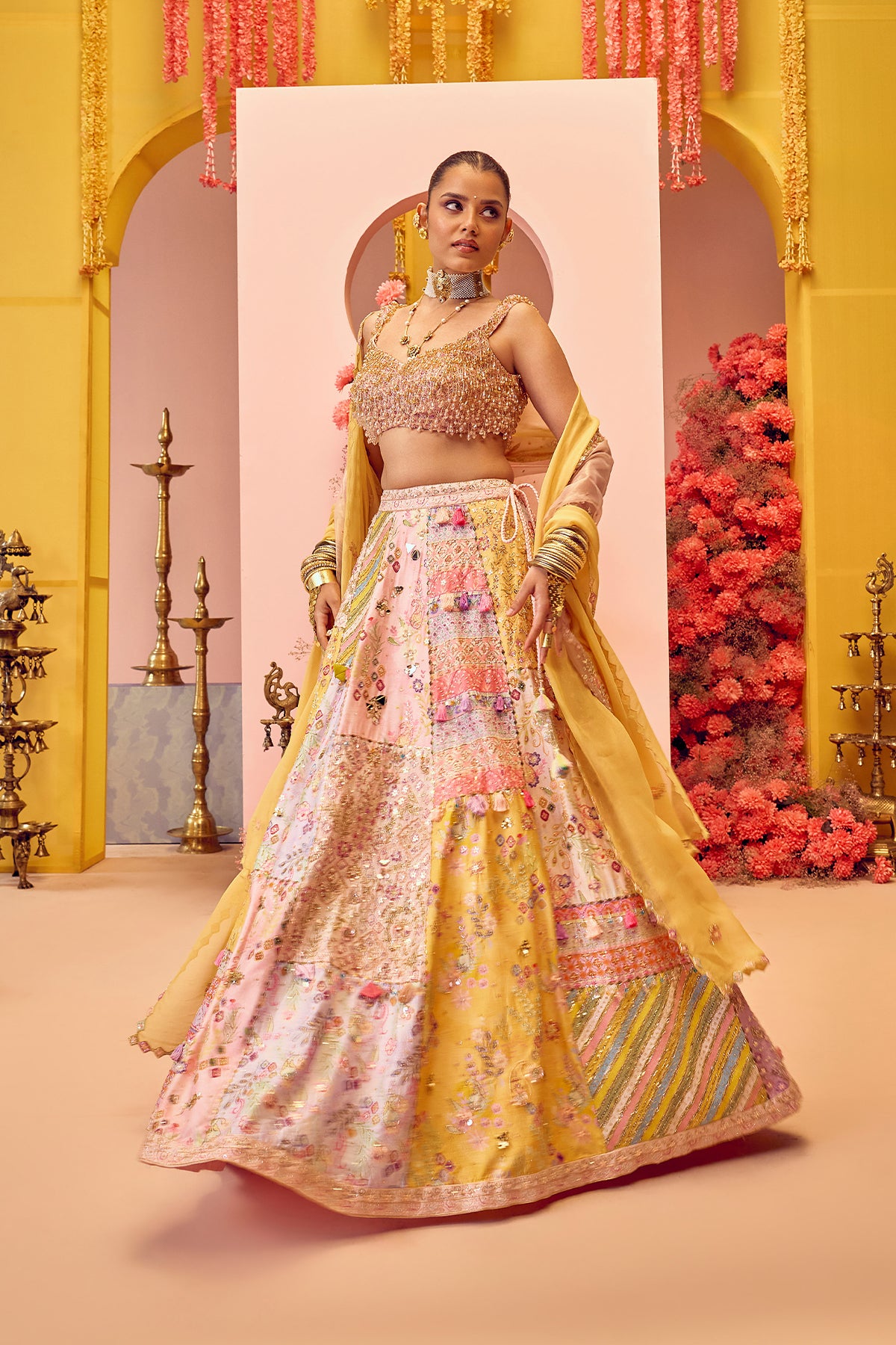 Pink & Yellow Bridal Lehenga