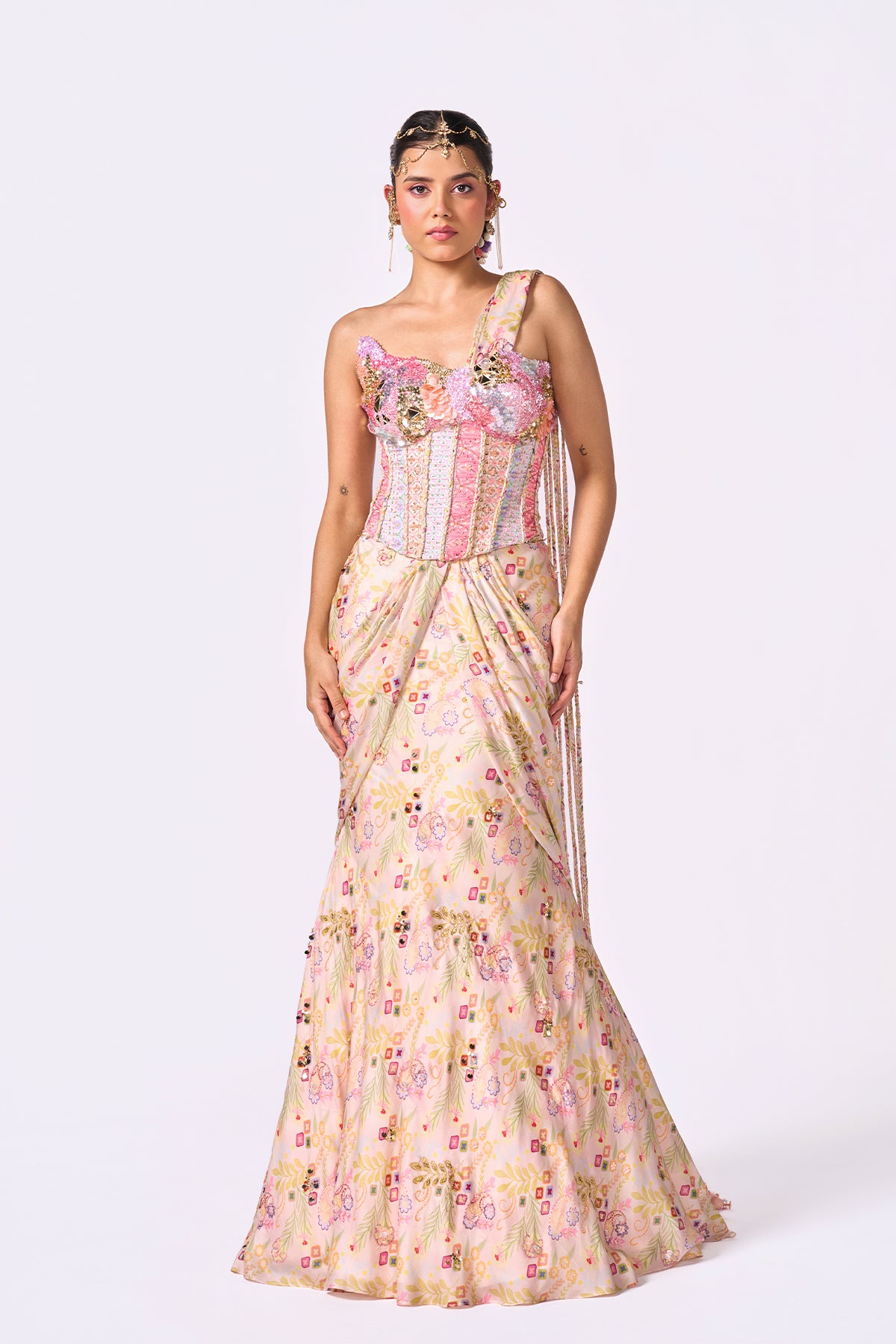Pastel Floral Mermaid Gown