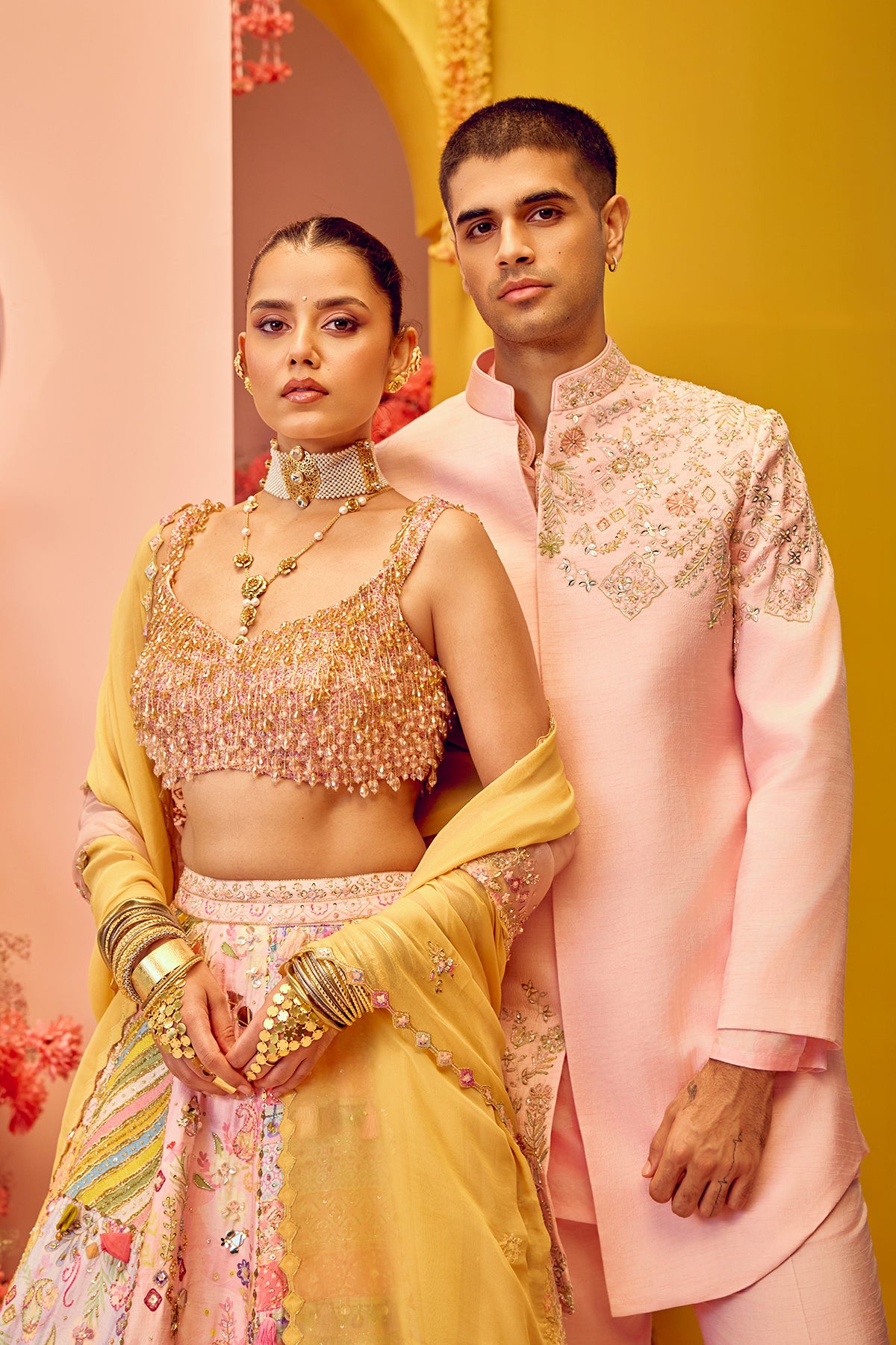 Pink & Yellow Bridal Lehenga