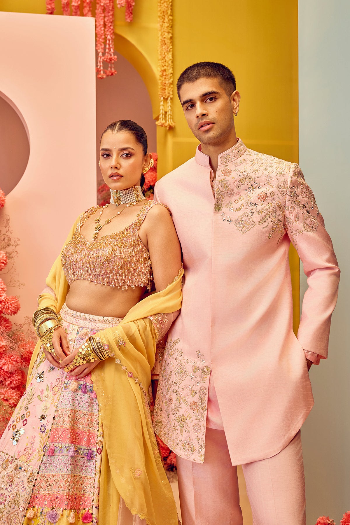 Pink & Yellow Bridal Lehenga