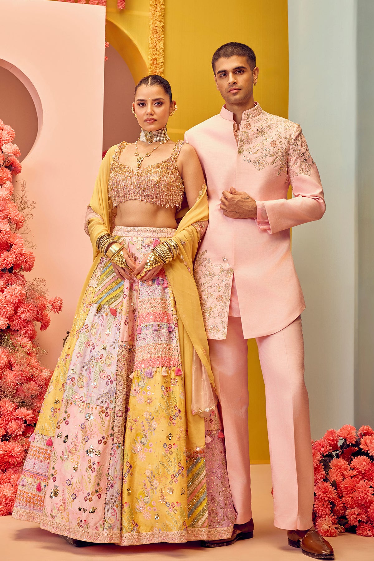Pink & Yellow Bridal Lehenga
