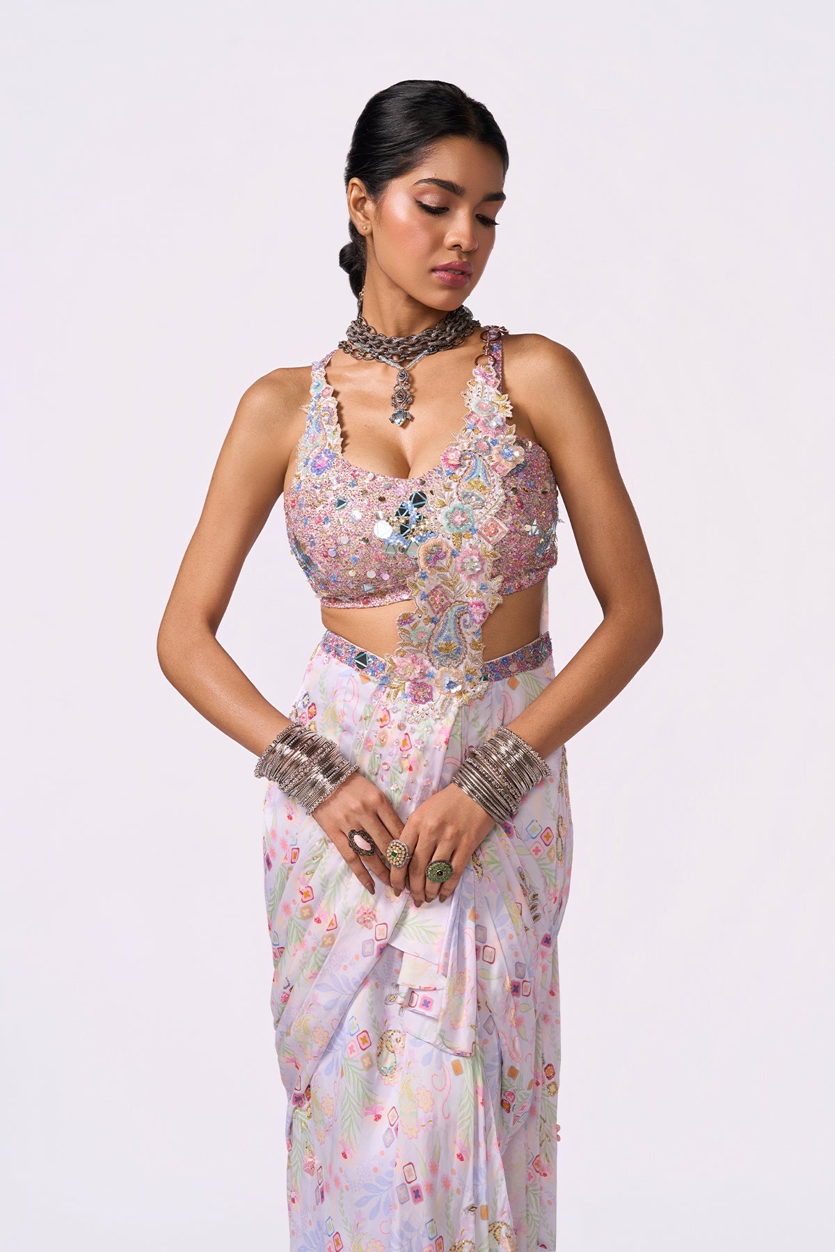 Lilac Drape Saree