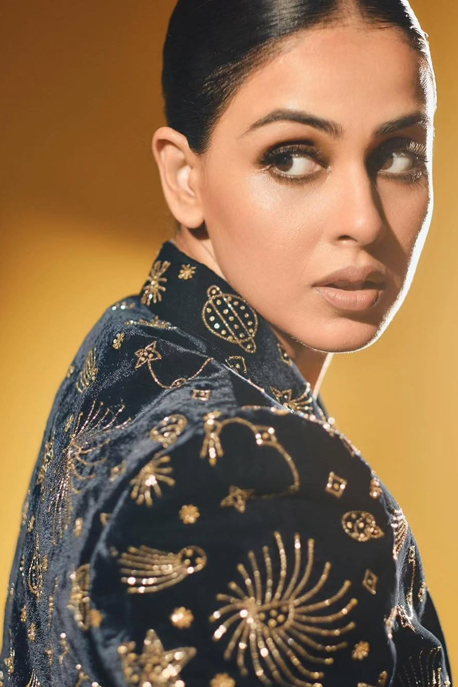 Celestial Nights - Genelia's Black Embellished Blazer