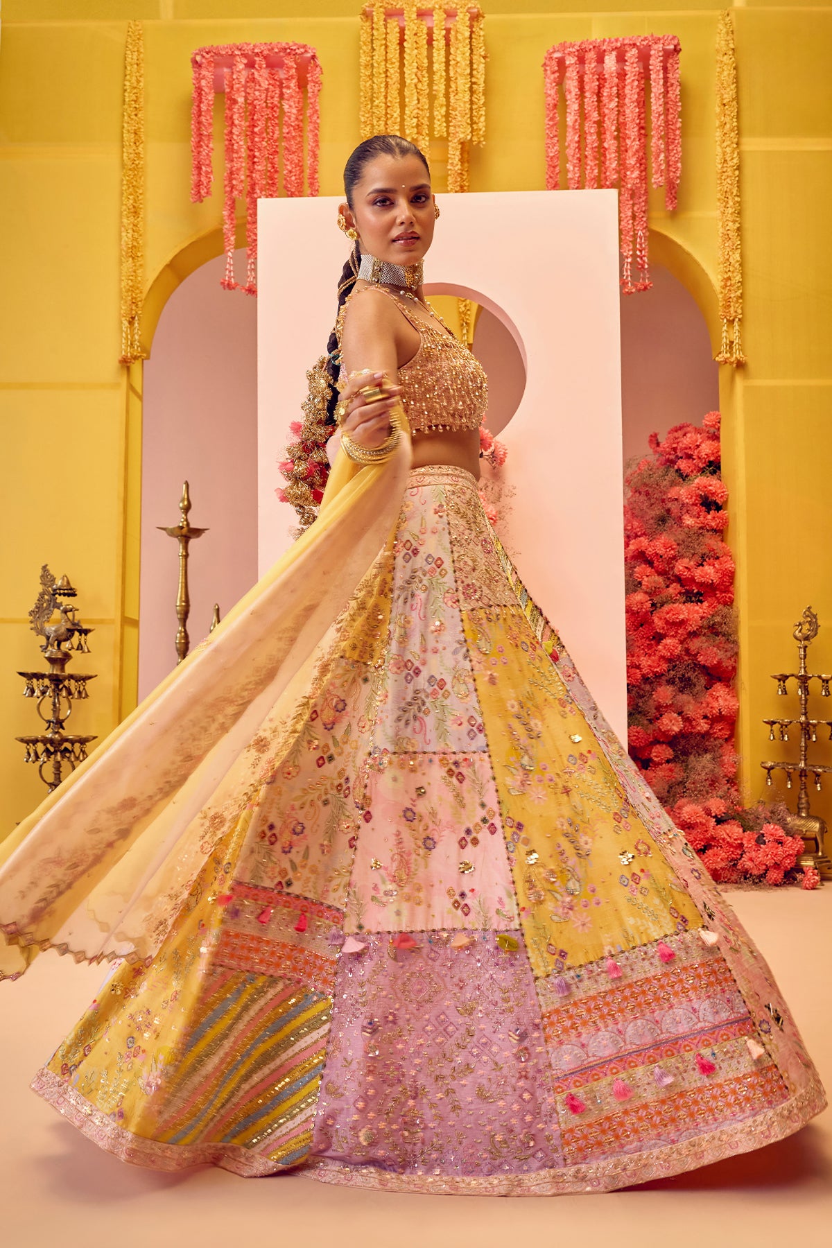 Pink & Yellow Bridal Lehenga