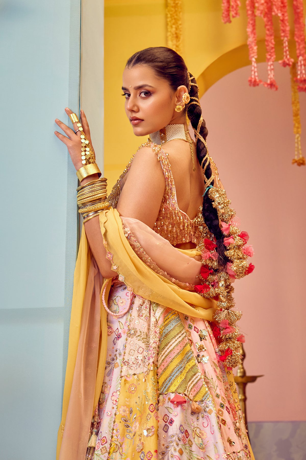 Pink & Yellow Bridal Lehenga
