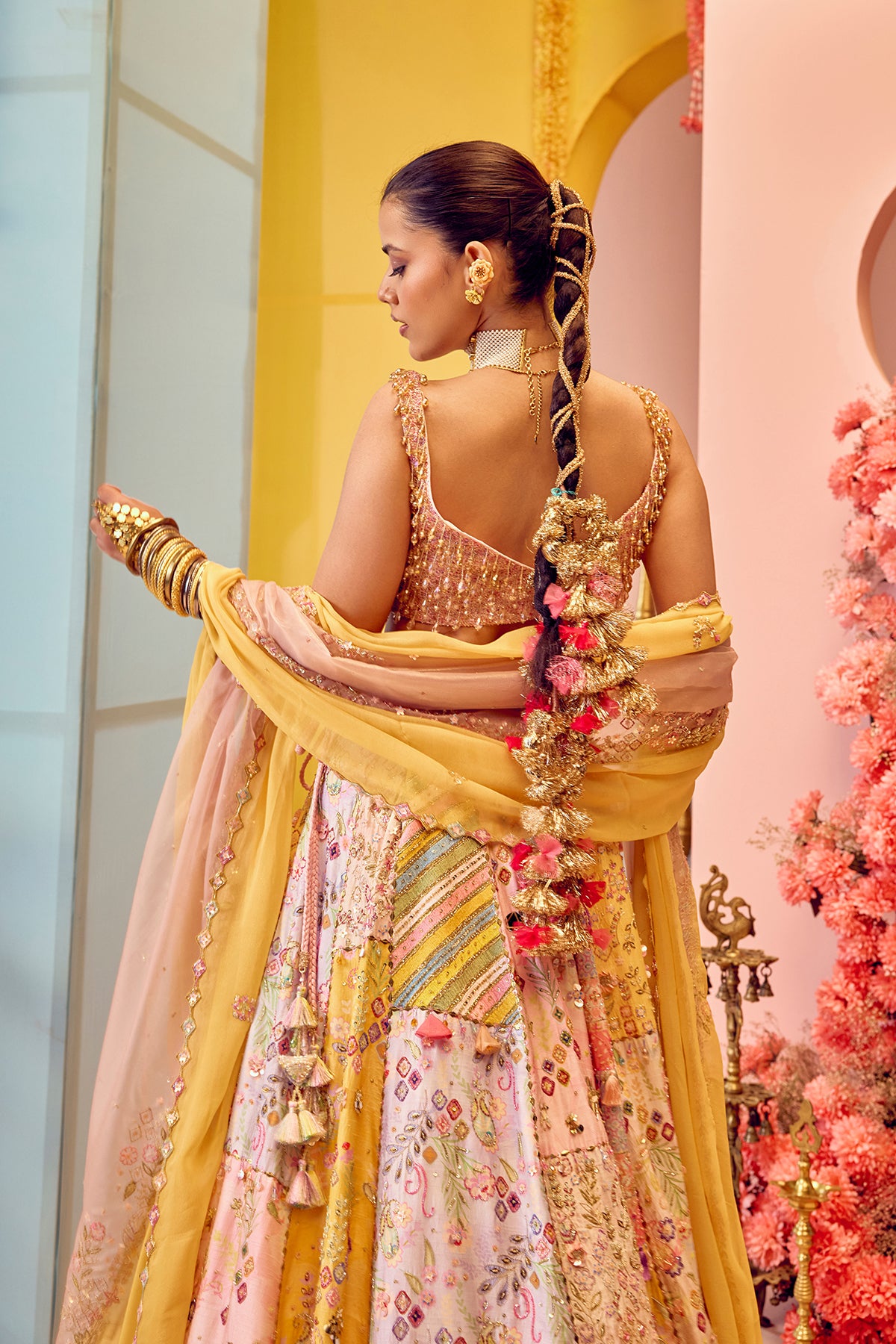 Pink & Yellow Bridal Lehenga