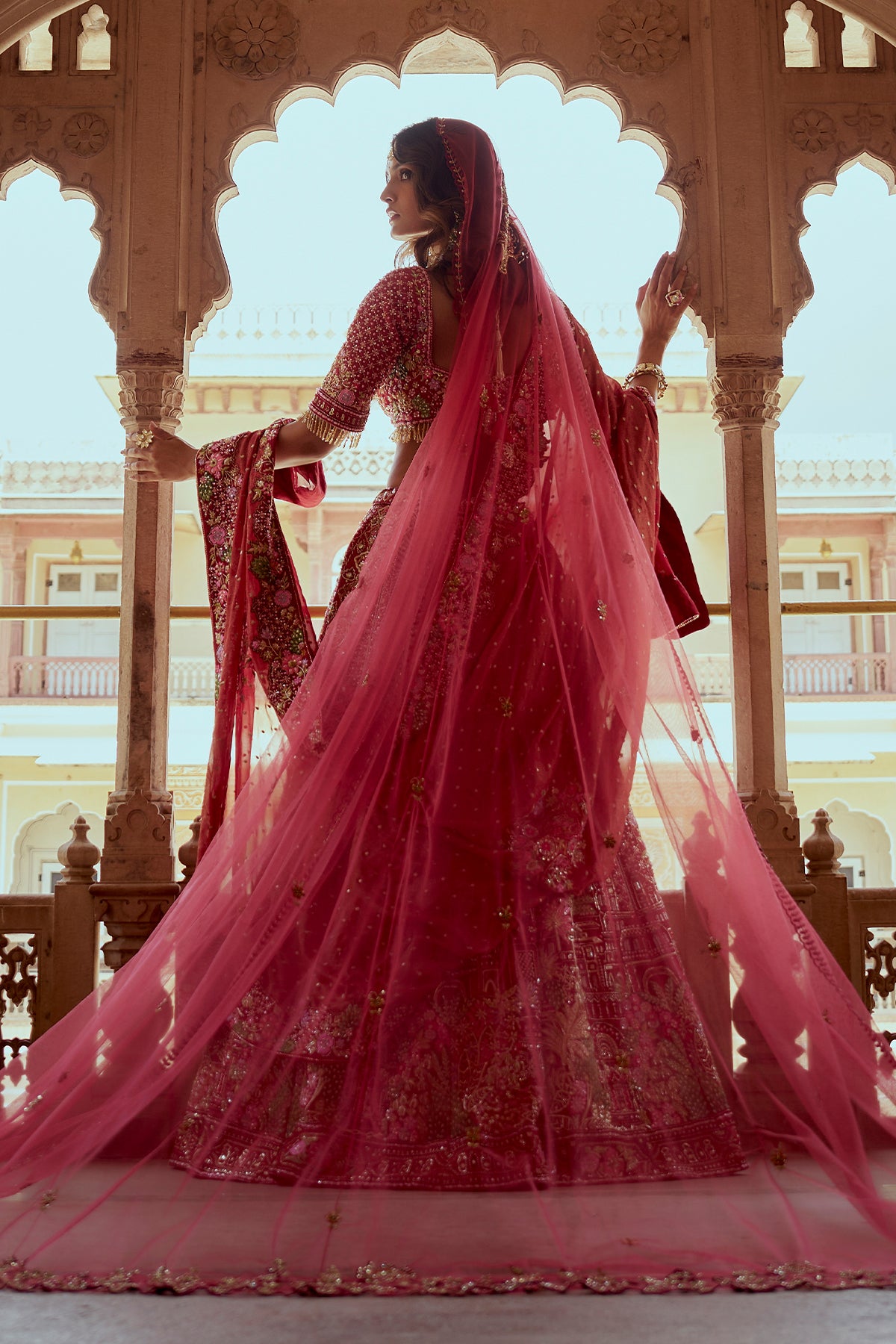 Crimson Garden Bridal Set