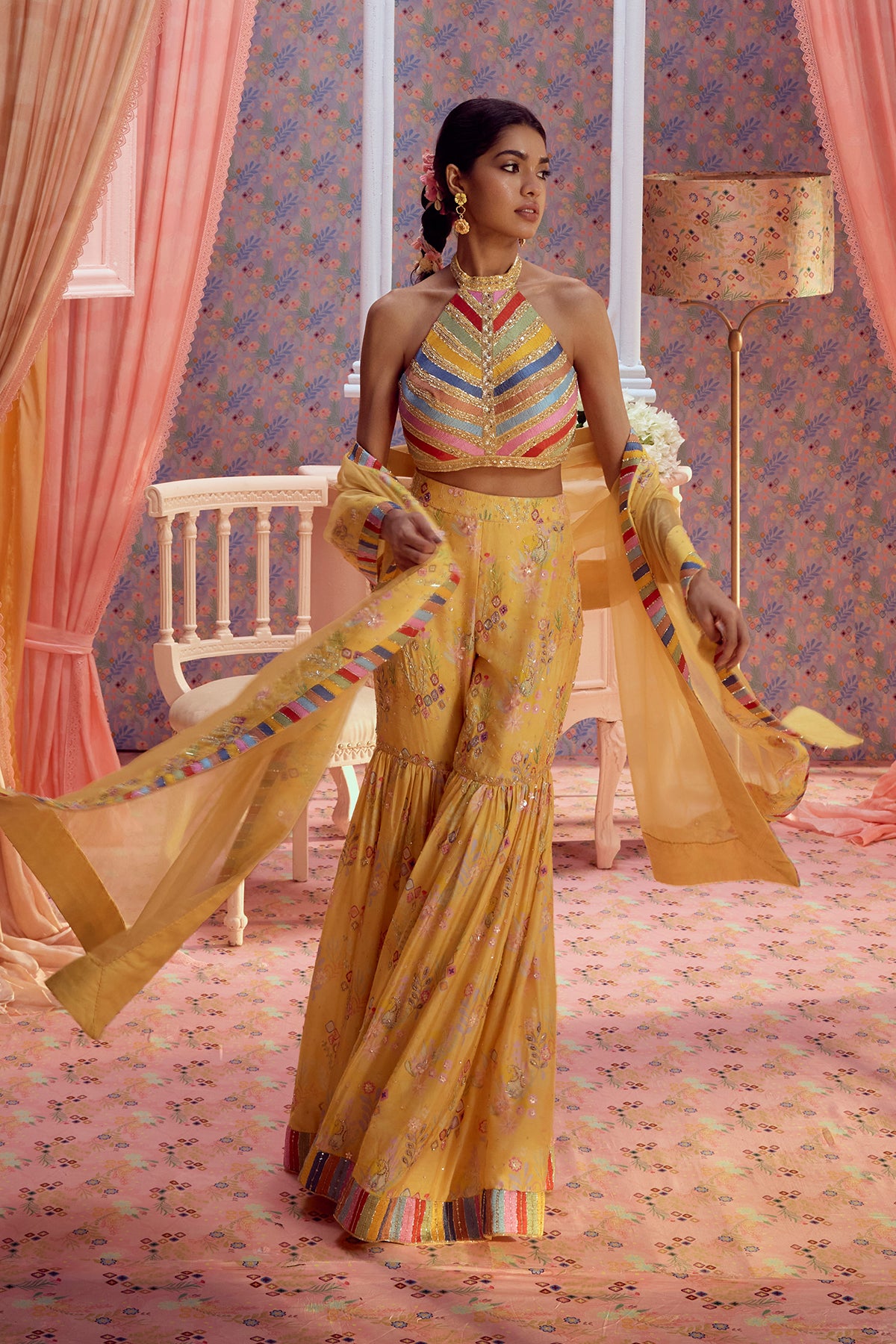 Yellow Sharara Set