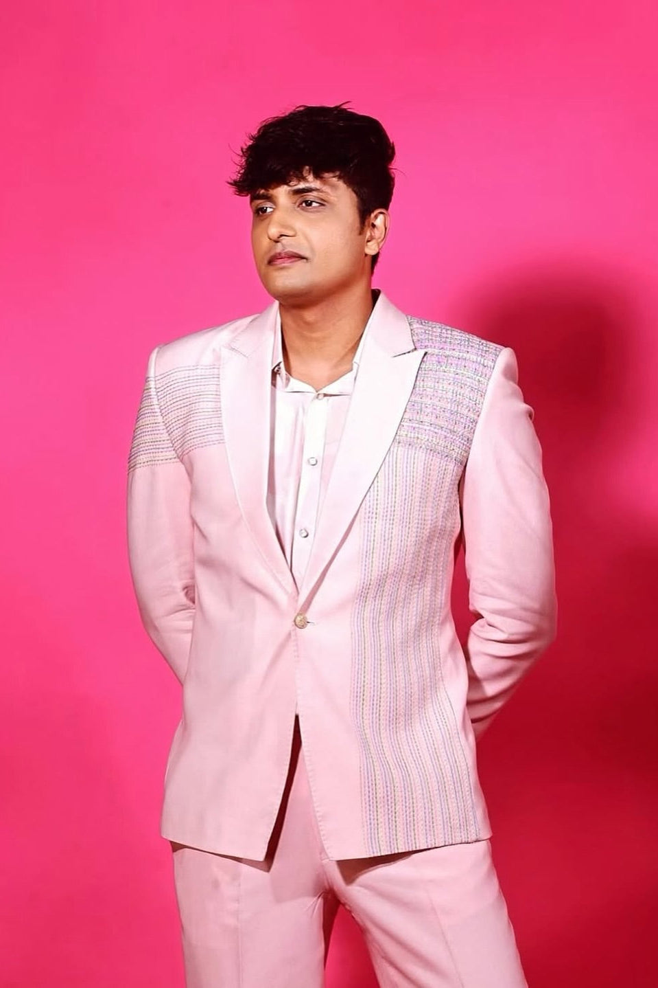Ratan Pratap in the Rose Quartz Embellished Suit