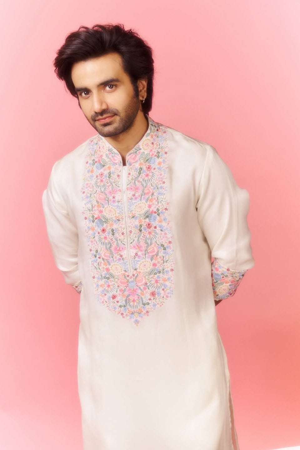 Ayush Mehra in the Ivory Bloom Kurta Set