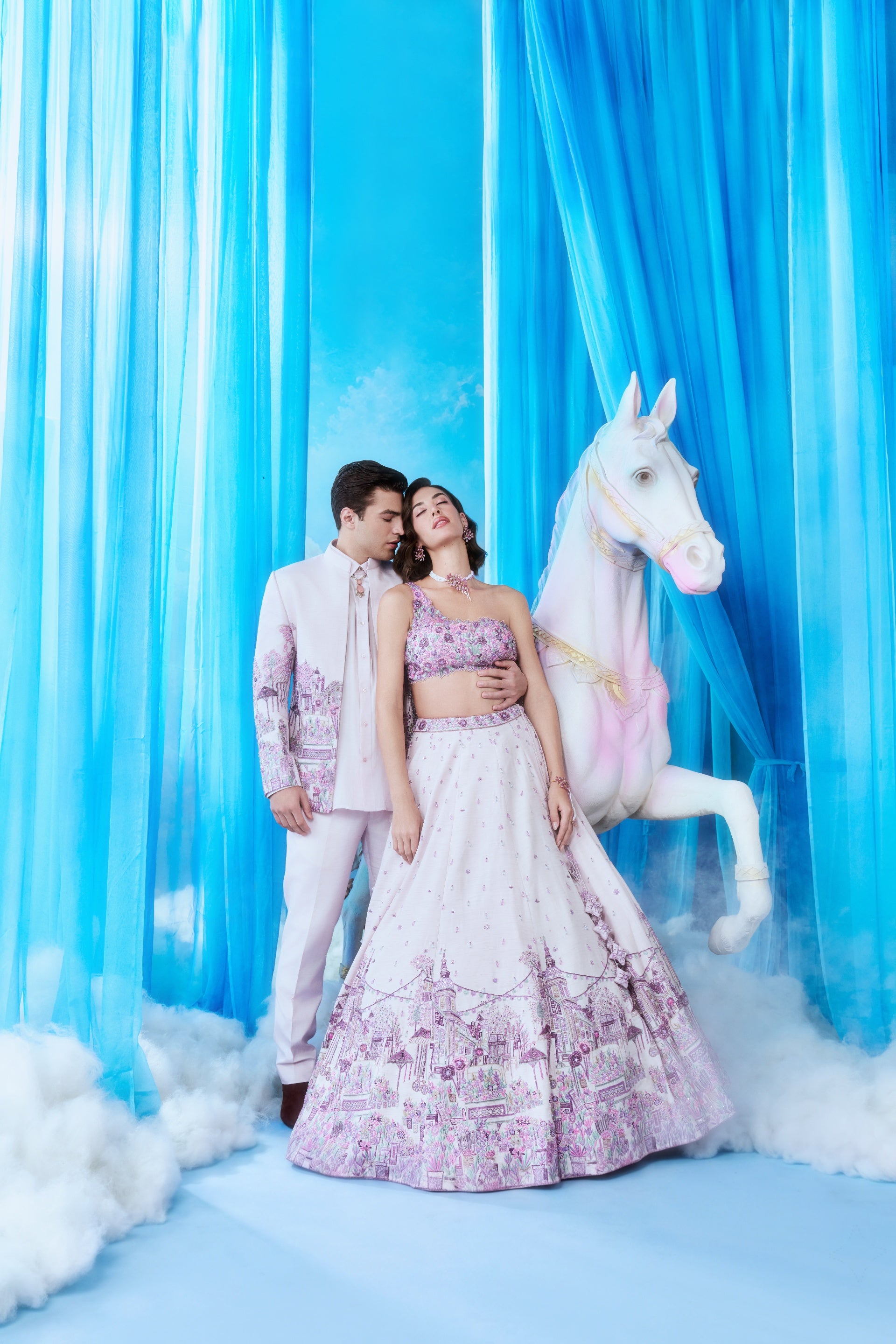 Garden Reverie Lehenga Set in Blush & Lilac