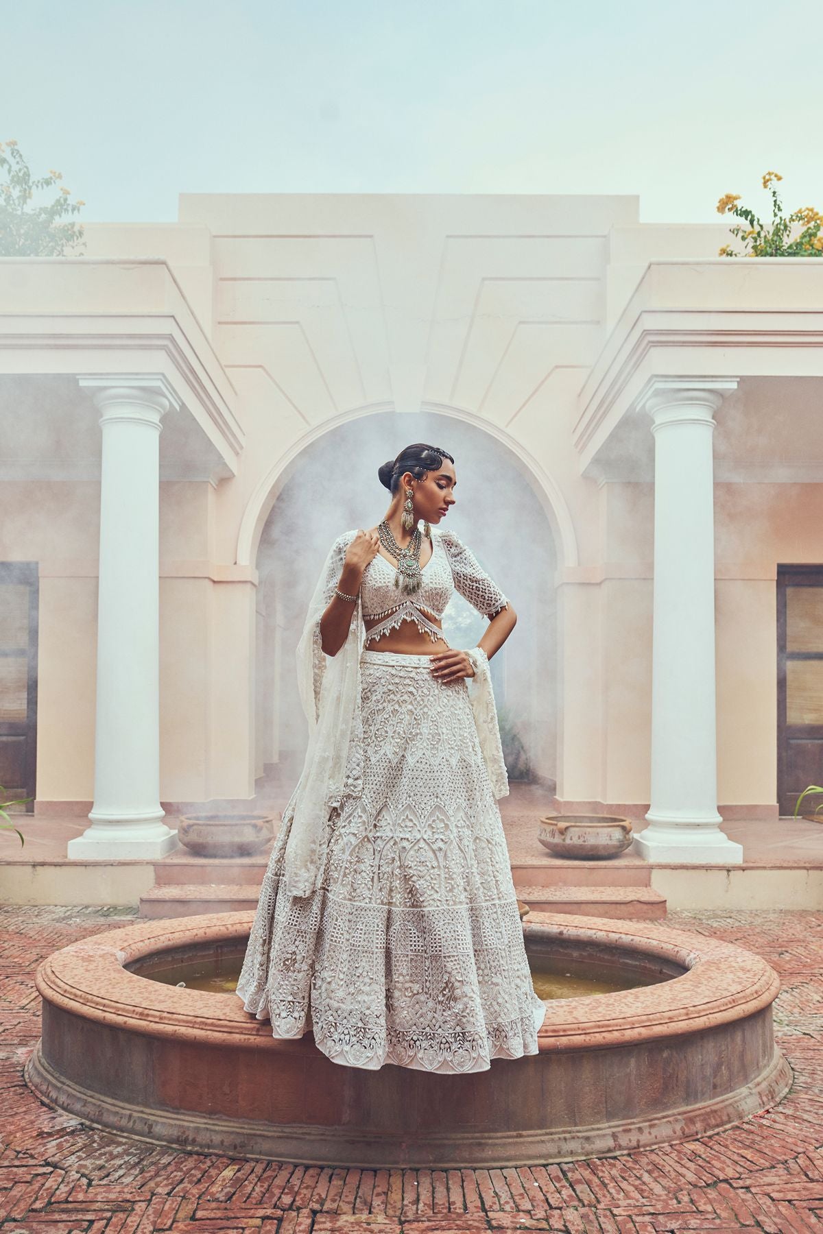 Ivory Embellished Lehenga