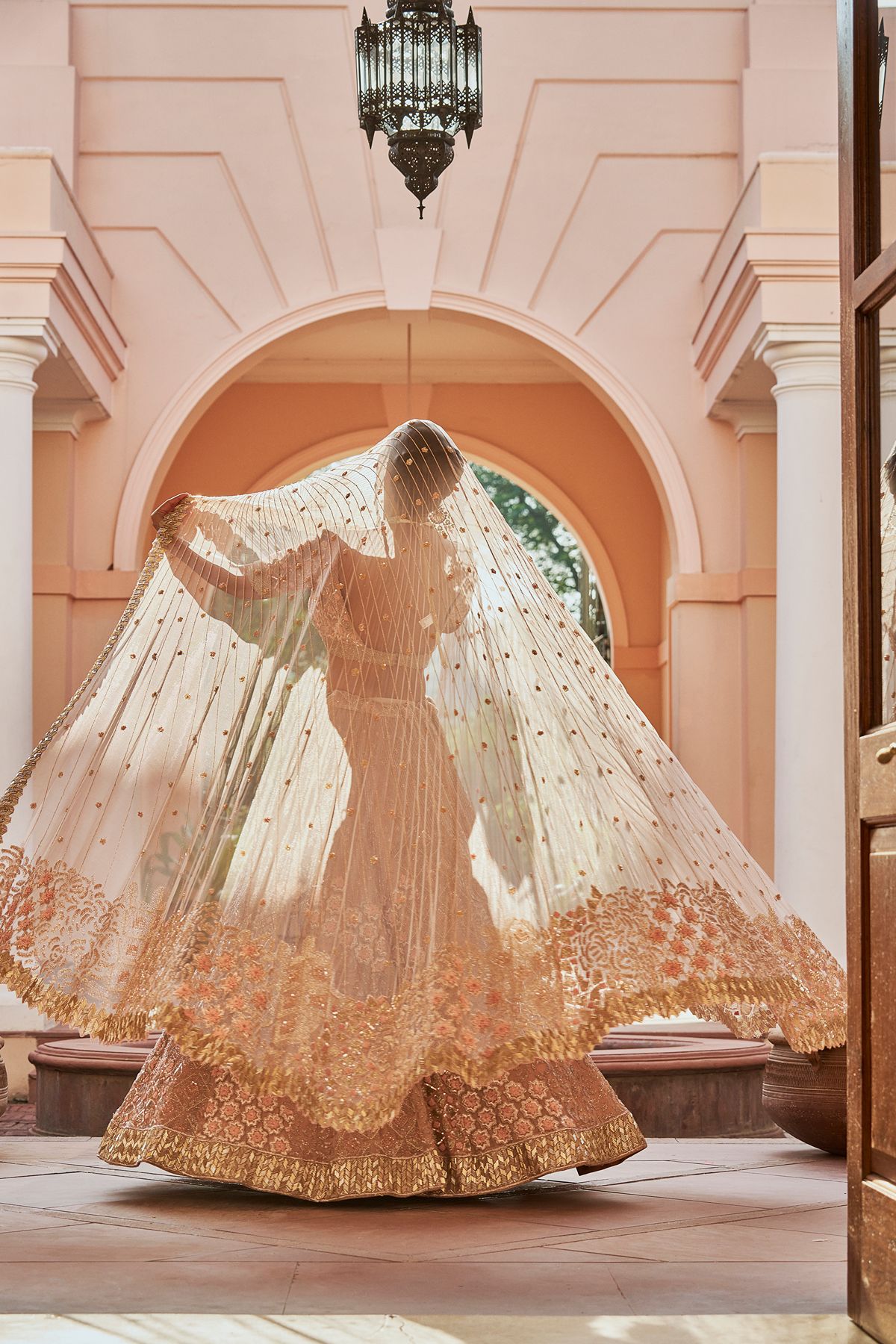 Peach Declutter Lehenga