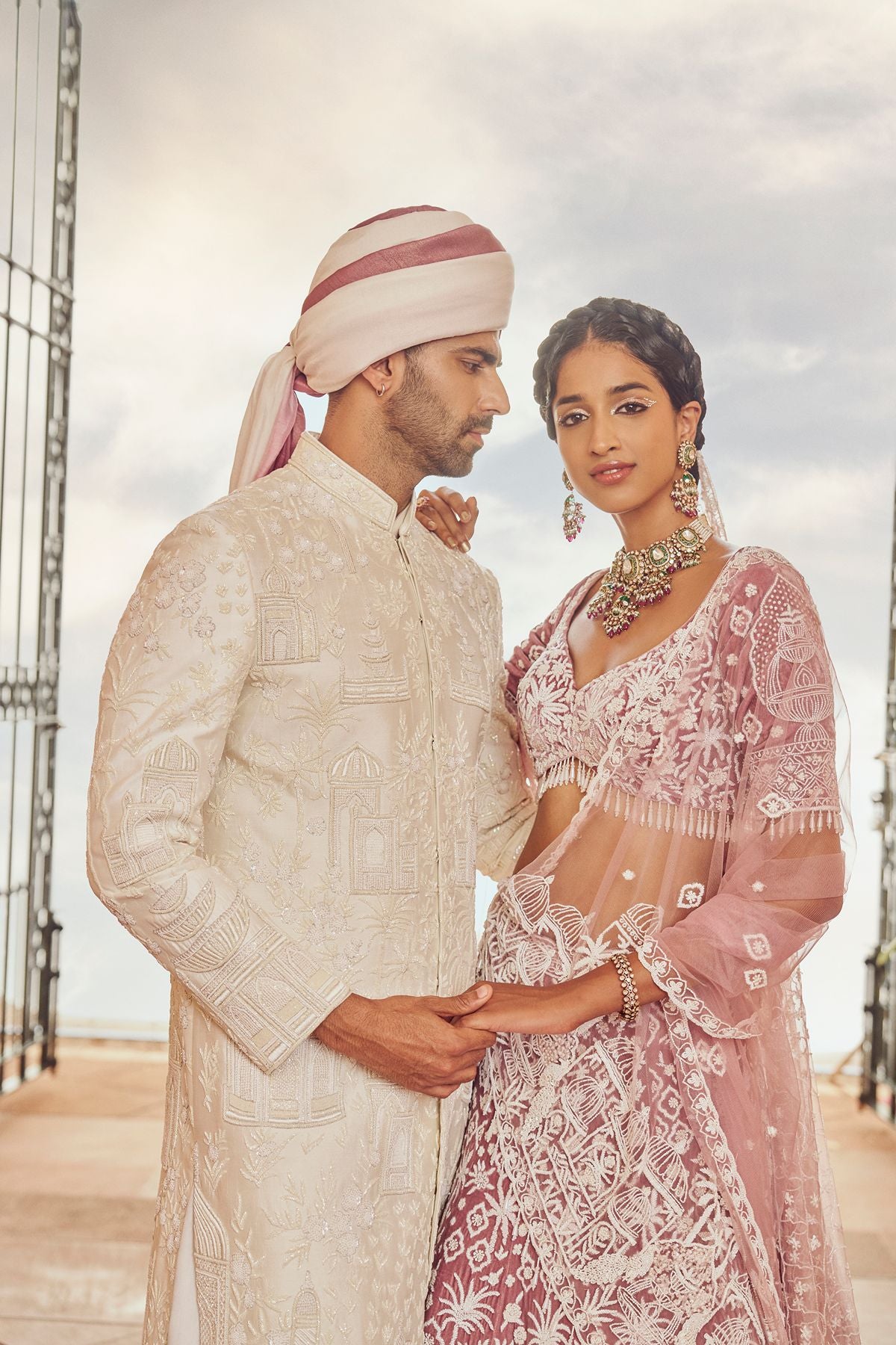 Mauve Royal Garden Lehenga