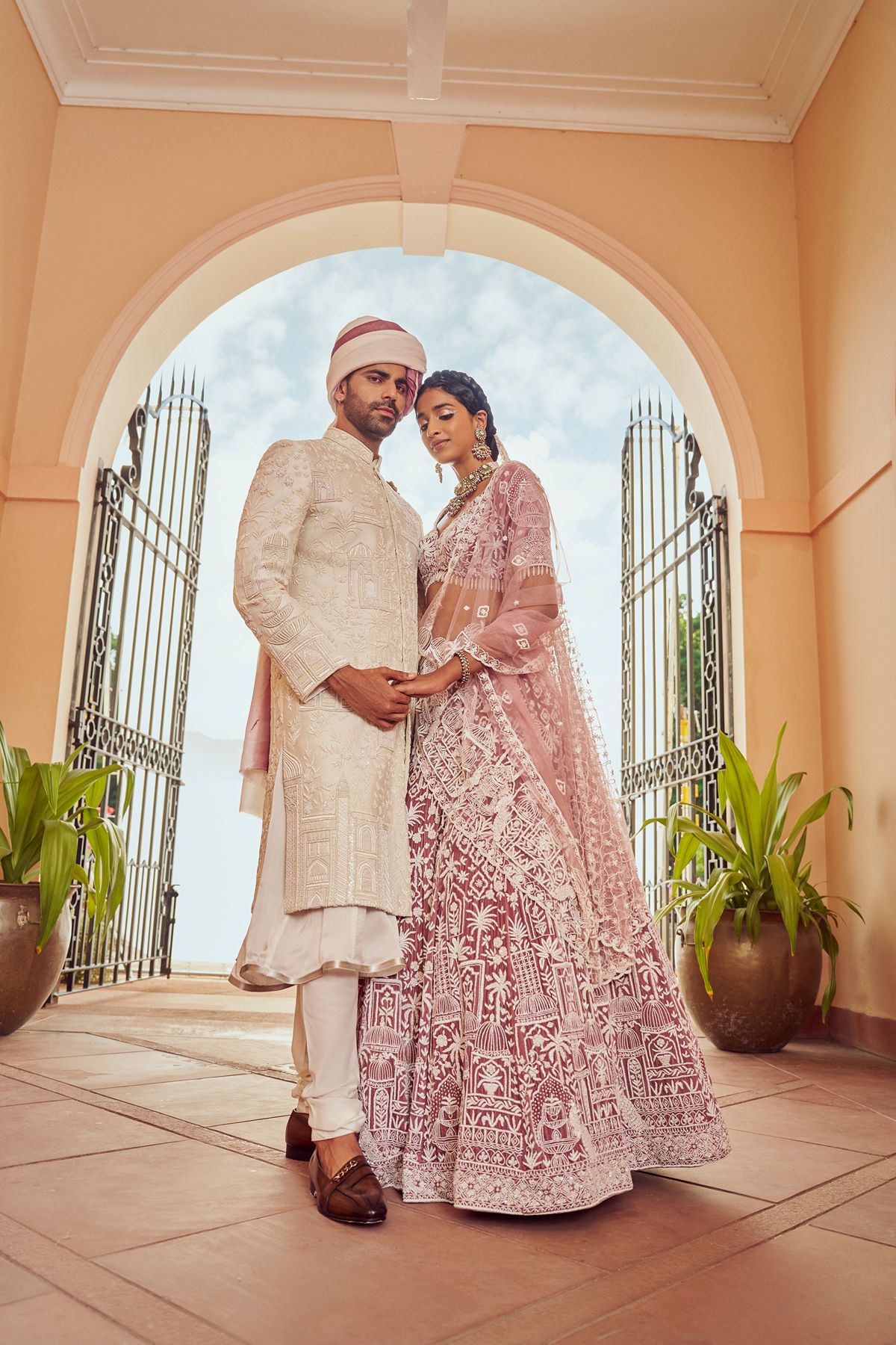 Mauve Royal Garden Lehenga
