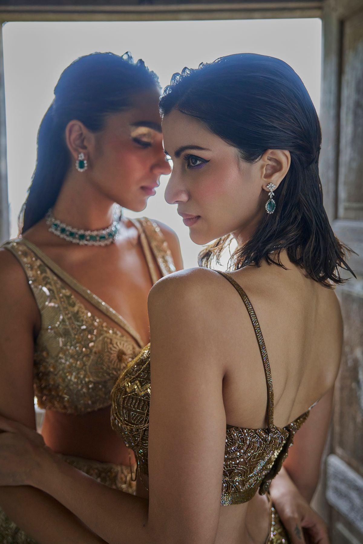Gold Declutter Lehenga