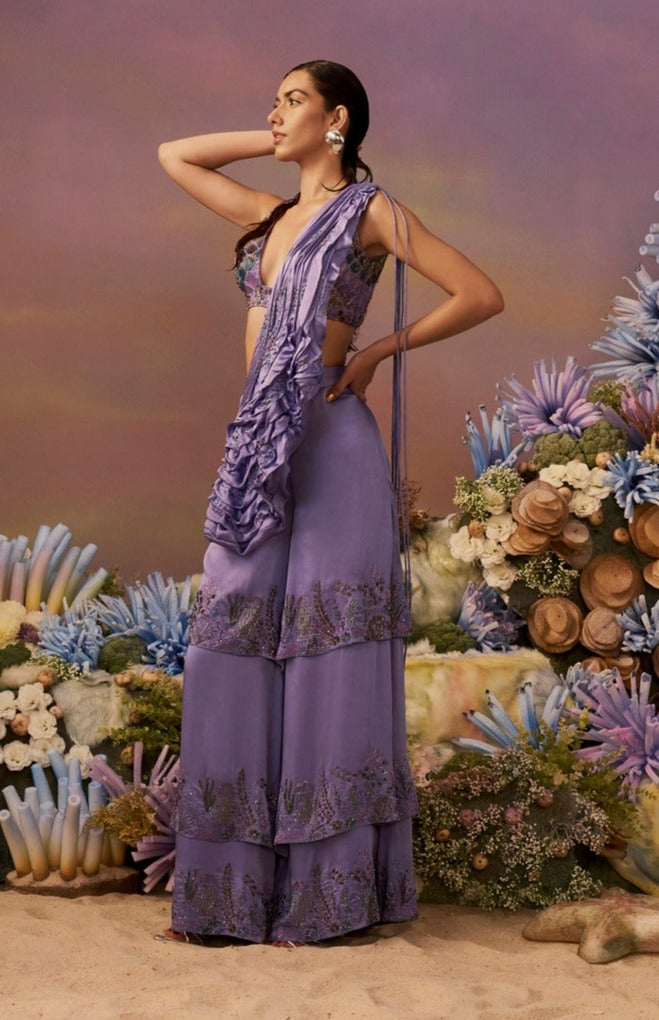 Coral Palazzo with Drape
