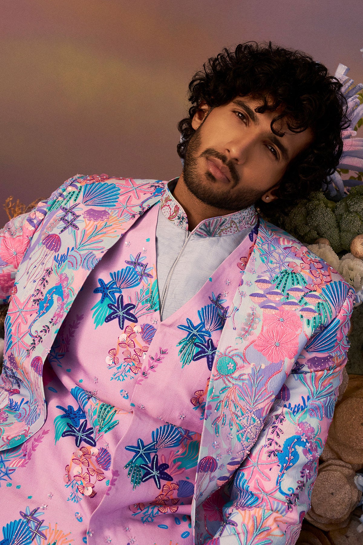 Blue Samundar Indowestern Set