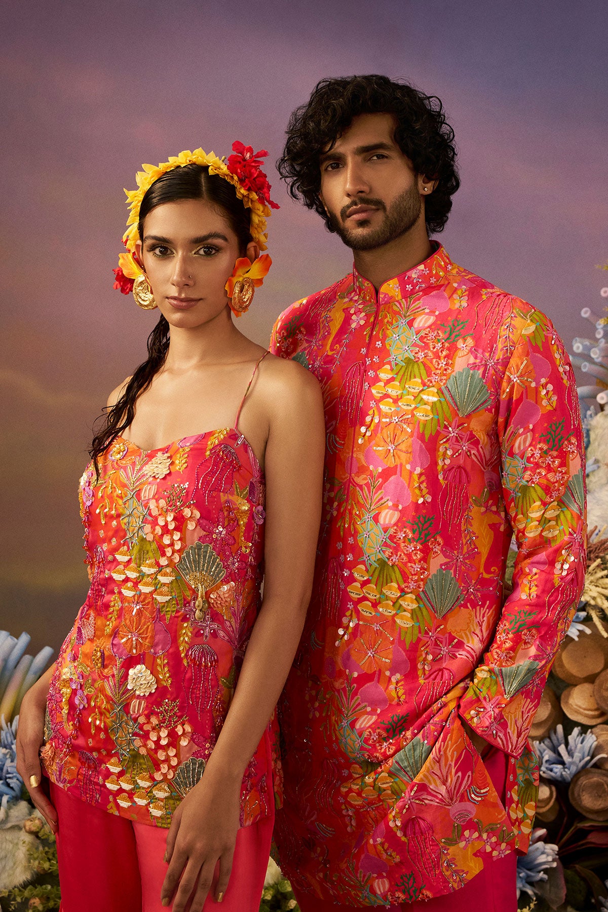 Pink Coral Kurta Set