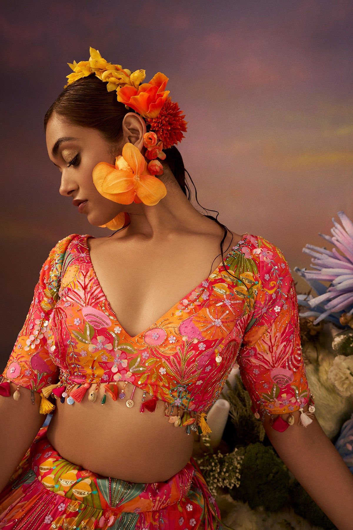 Pink Frill Lehenga