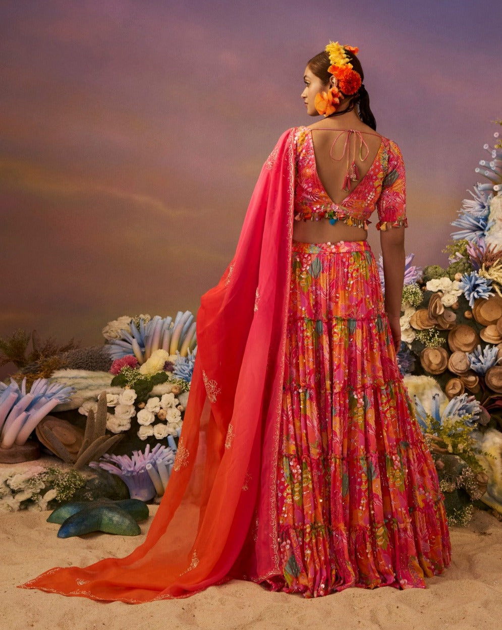 Pink Frill Lehenga