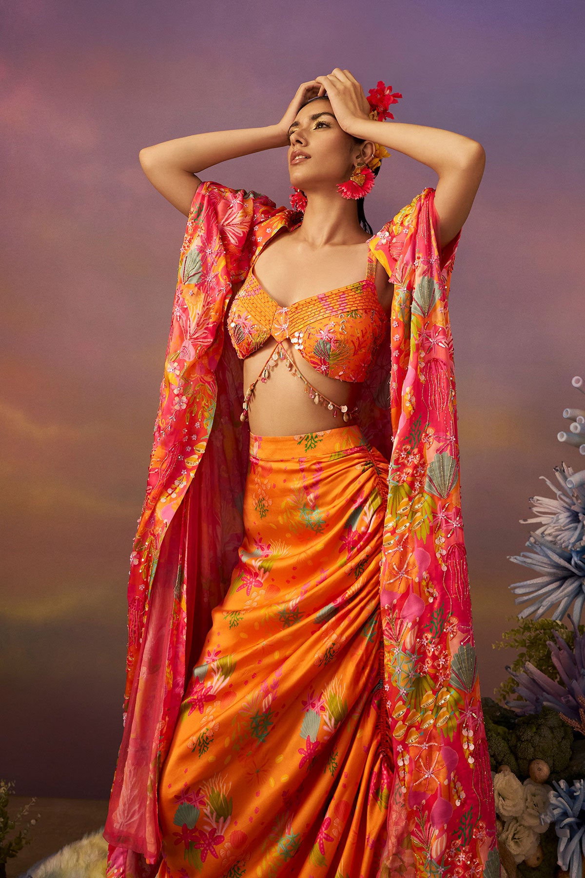 Samundar Drape Skirt with Cape