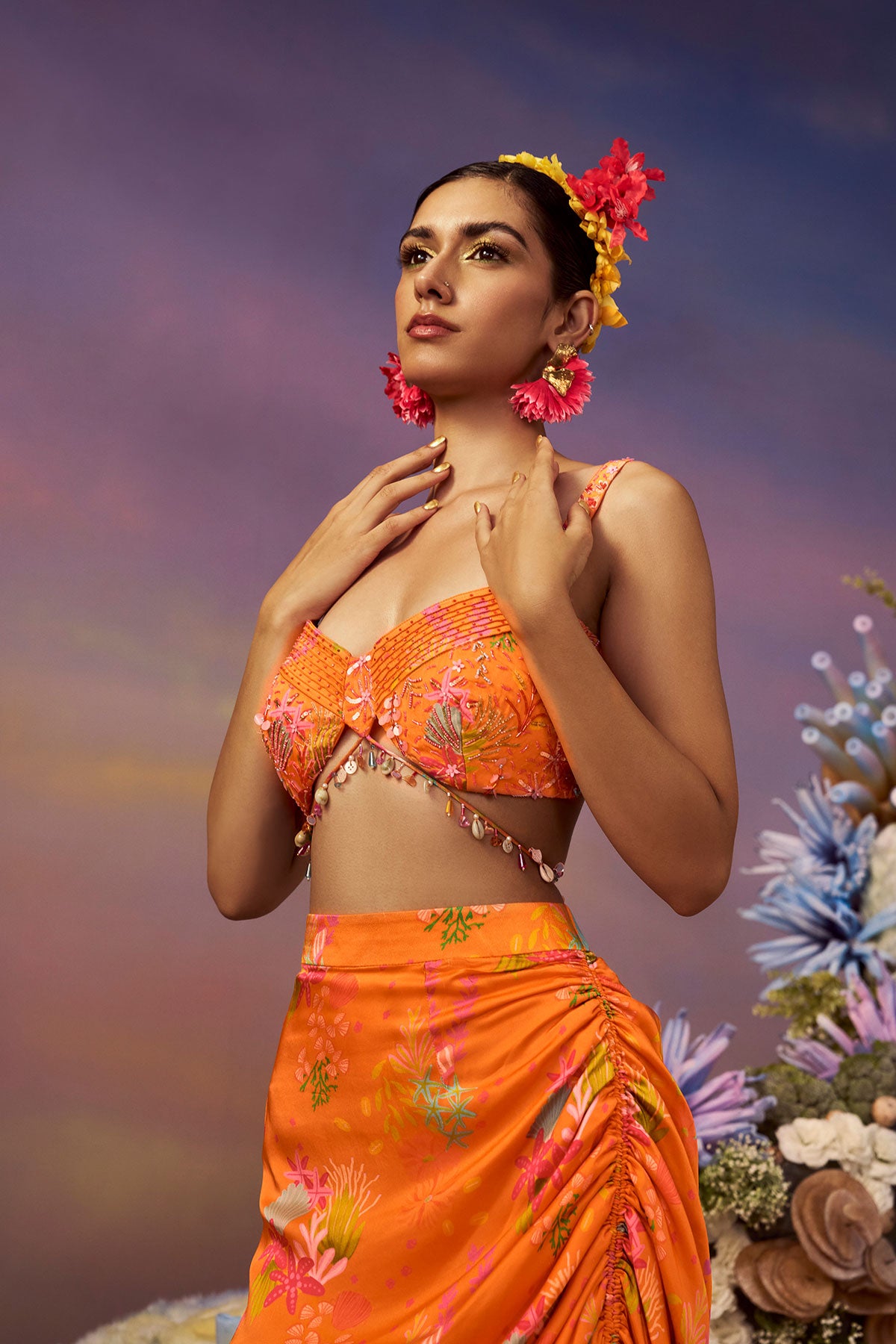 Samundar Drape Skirt with Cape