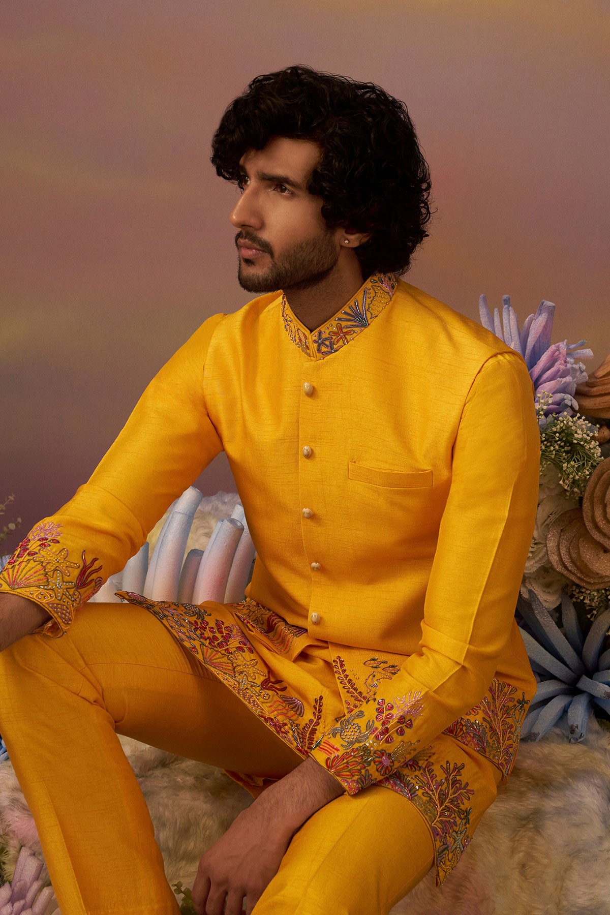 Mango Coral leaf Bundi set