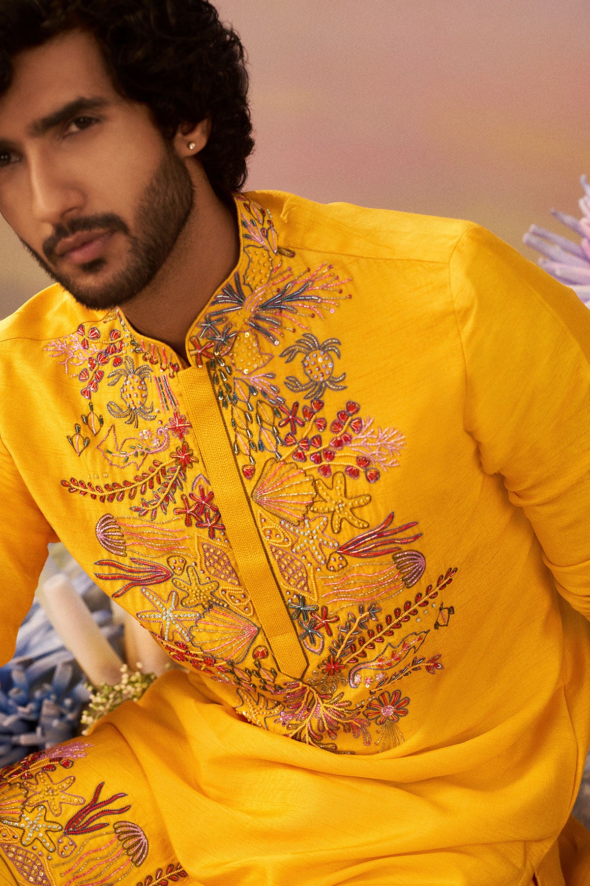 Mango Coral leaf Bundi set