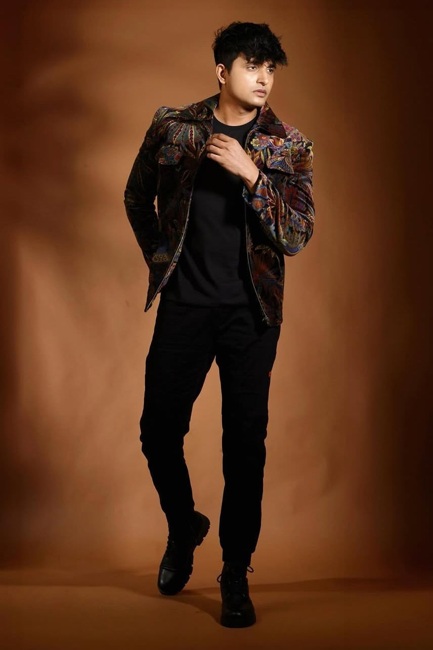Ratan Pratap – Dark Floral Velvet Jacket