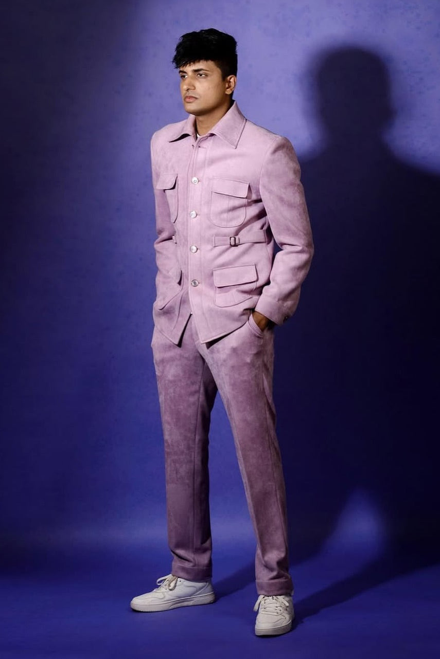 Ratan Pratap in Lavender Safari Suit