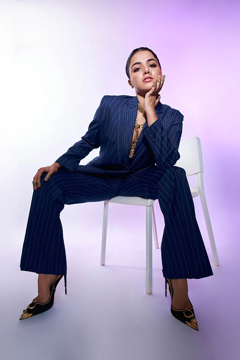Wamiqa Gabbi's Navy Pinstripe Suit