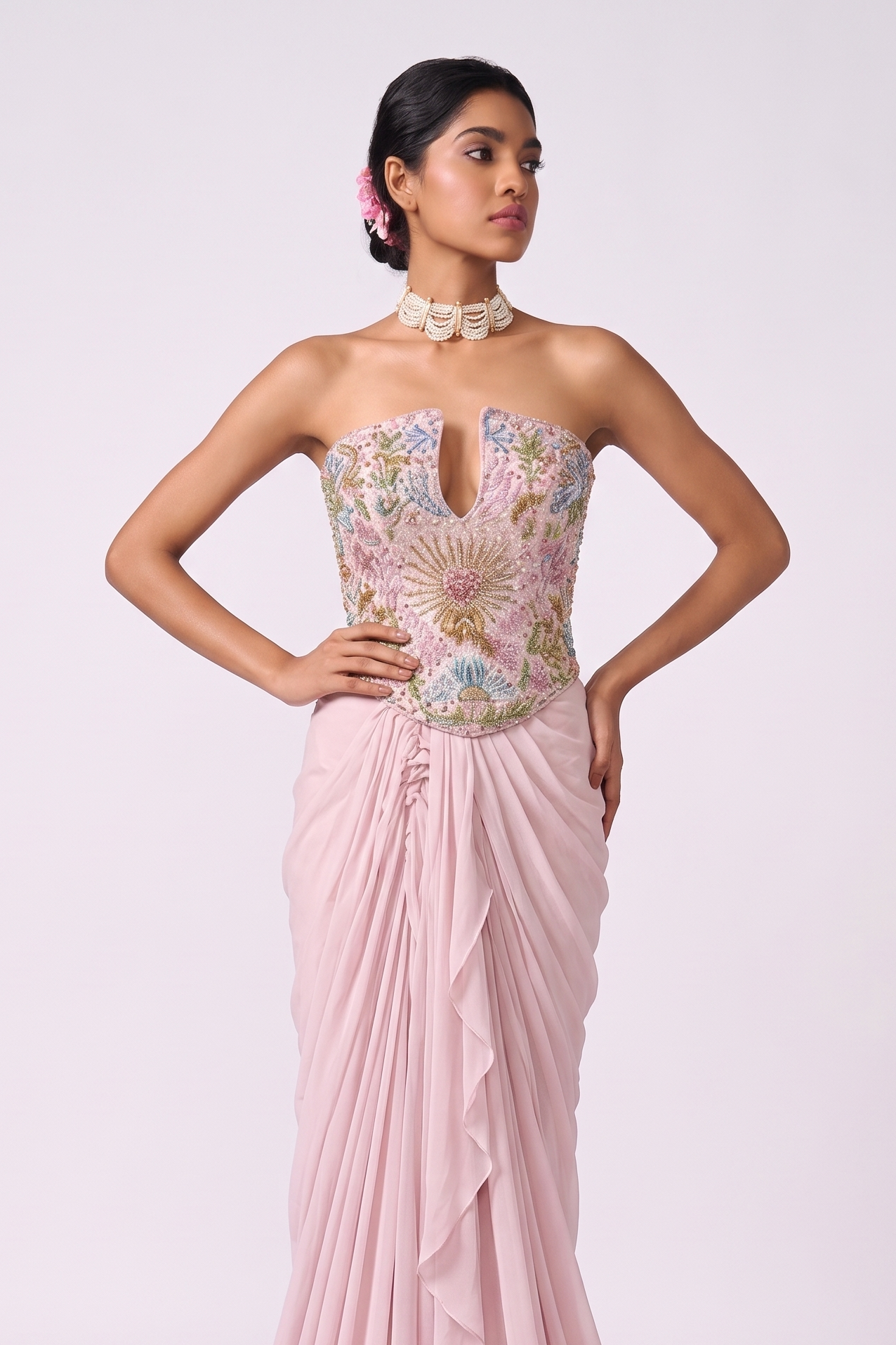 Blush Bloom Corset Gown - Corset Detail