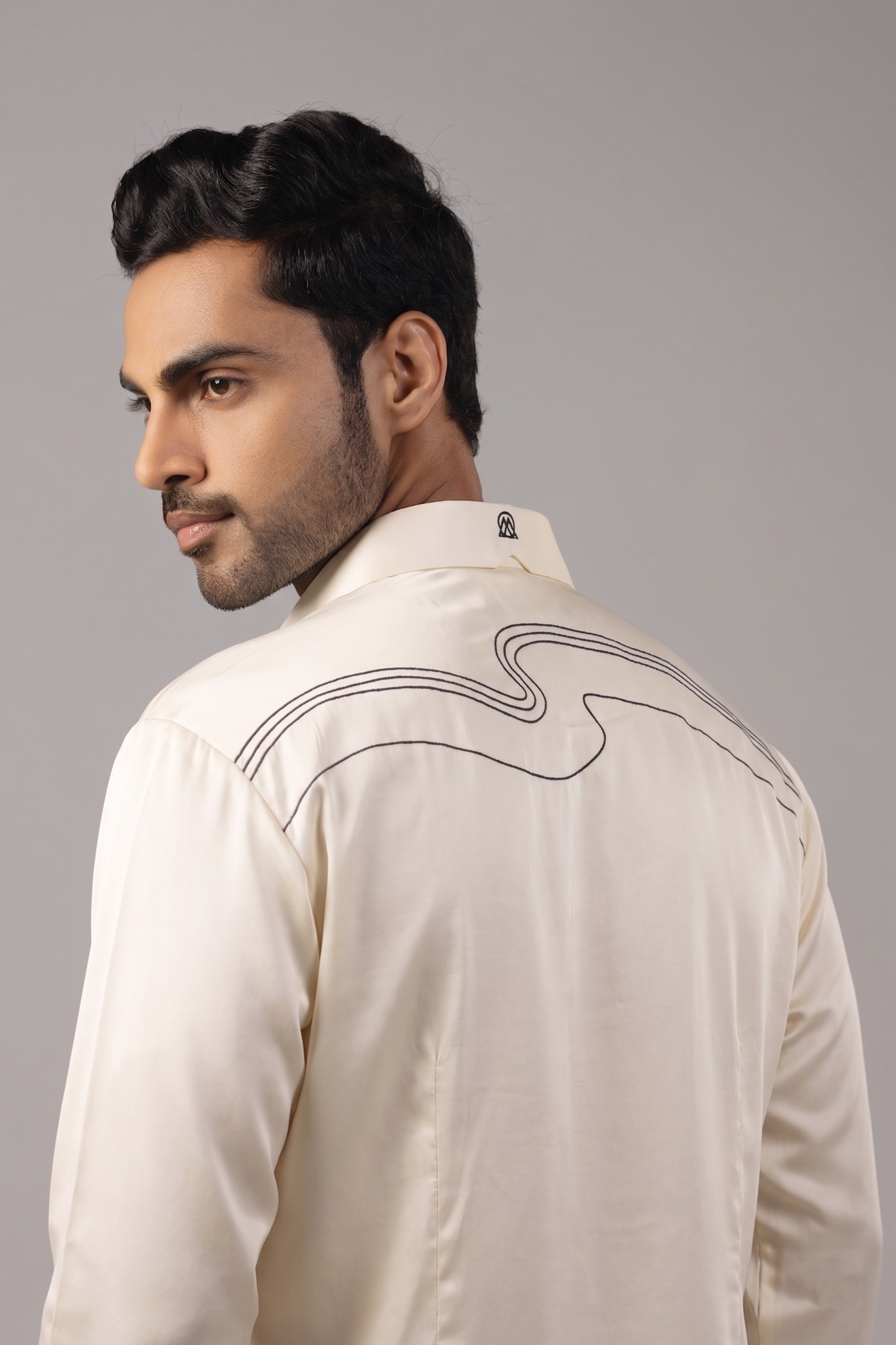 White Equestrian Crest Embroidered Shirt