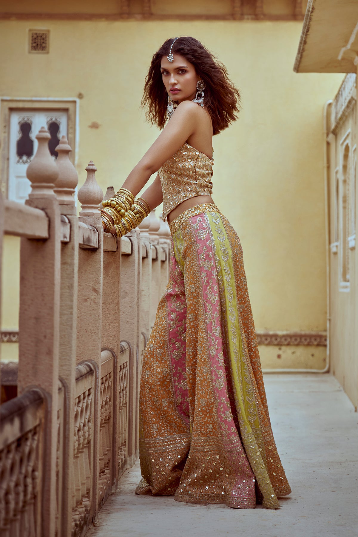 The Gilded Sunset Ensemble Sharara Set