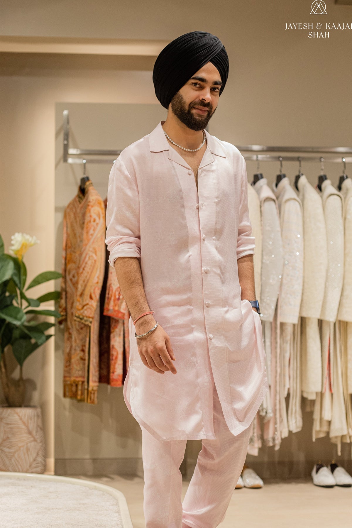 Manjot Singh in Soft Pink Set