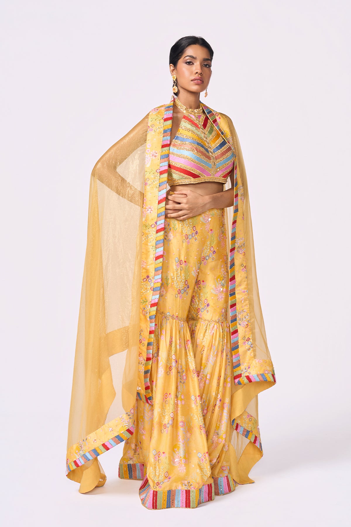 Yellow Sharara Set