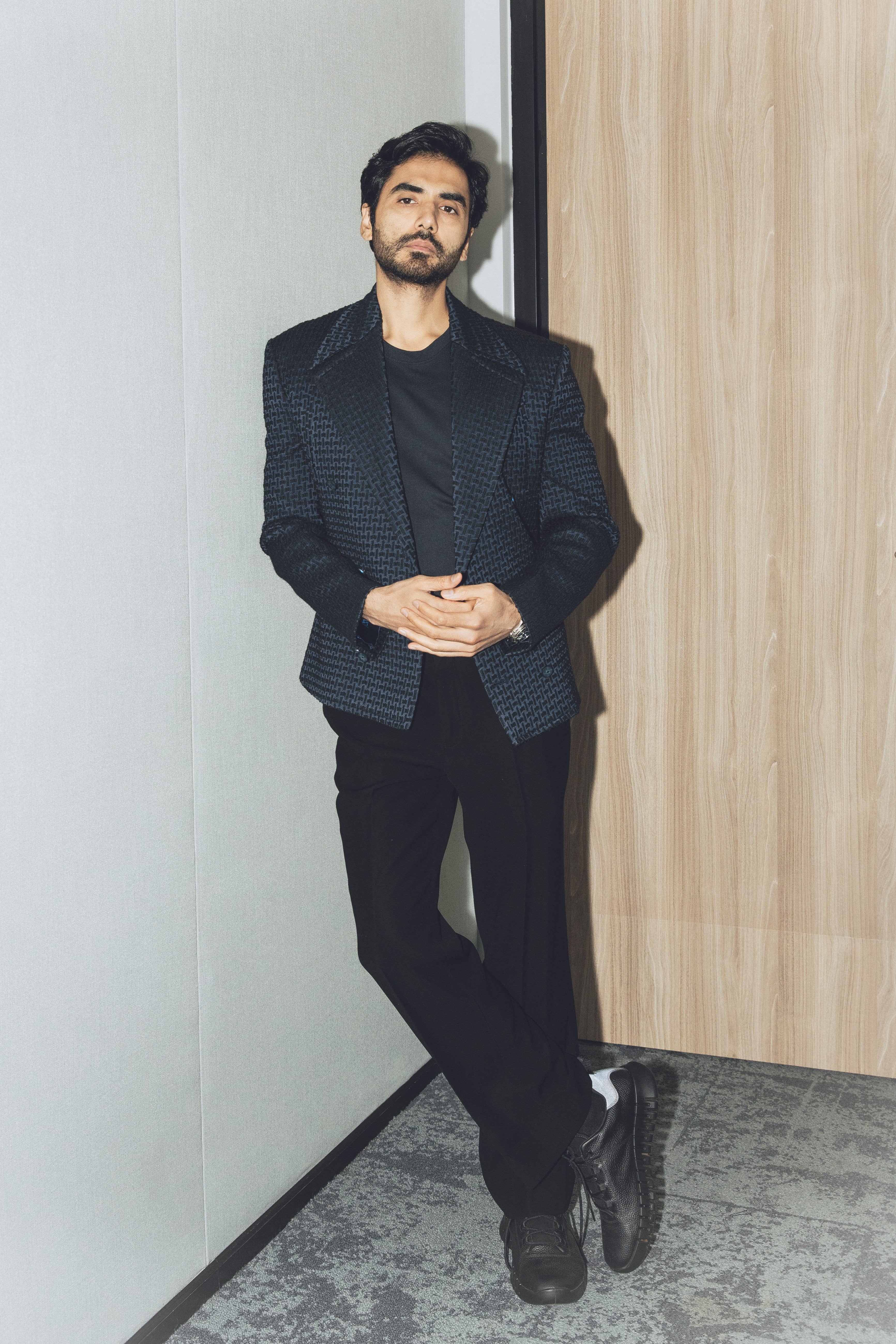 Ishwak Singh in Obsidian Weave Blazer