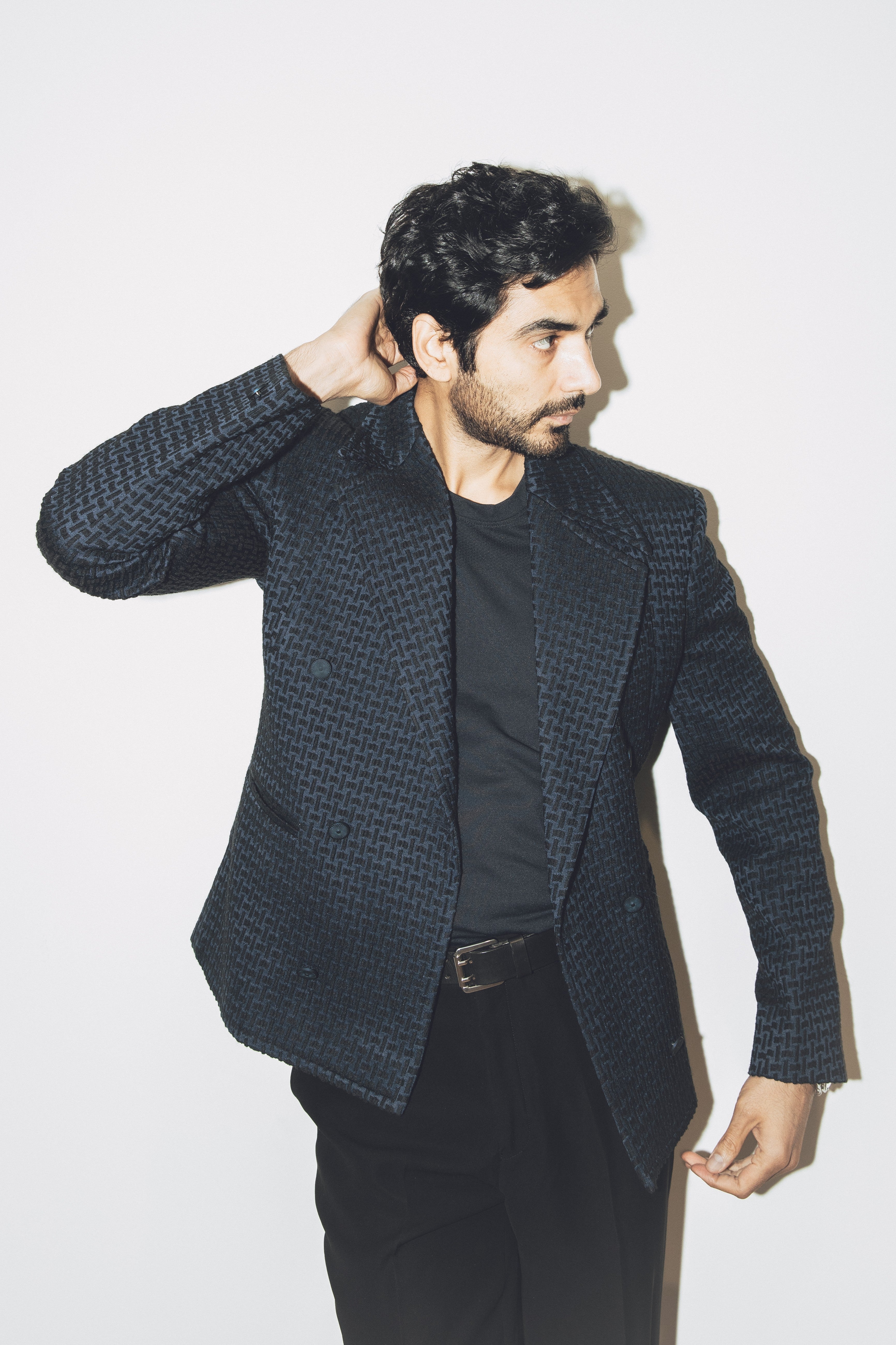 Ishwak Singh in Obsidian Weave Blazer