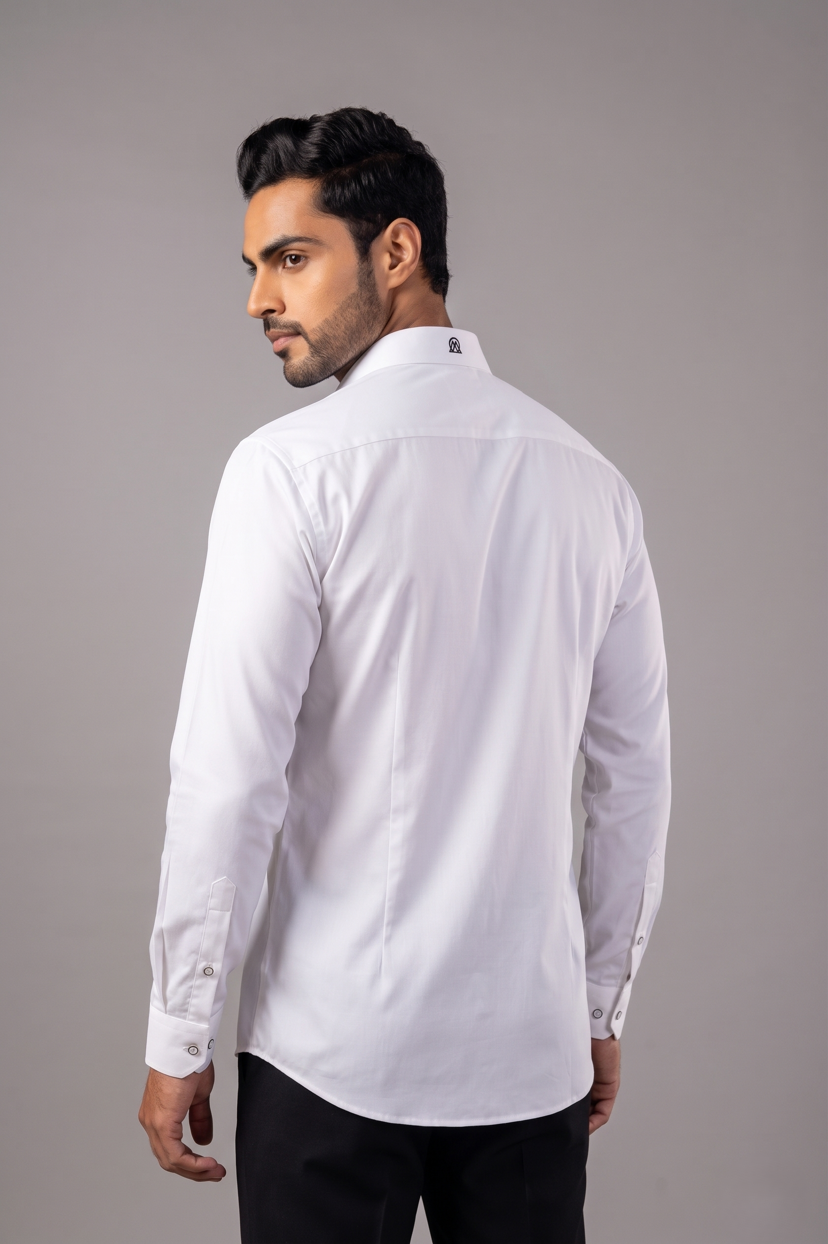 White Crystal Rain Drop Embellished Shirt