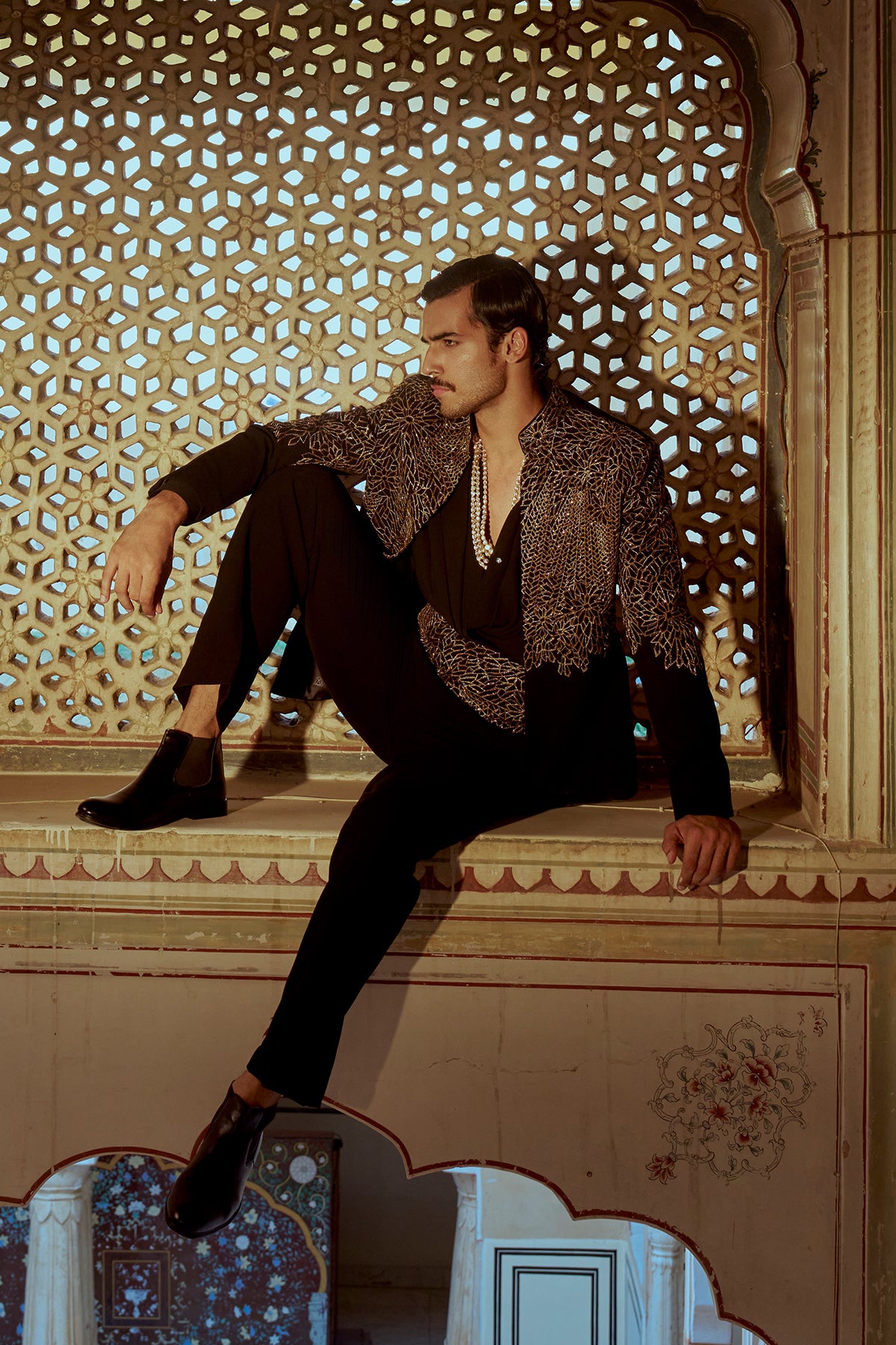 The Golden Drape Indo Western