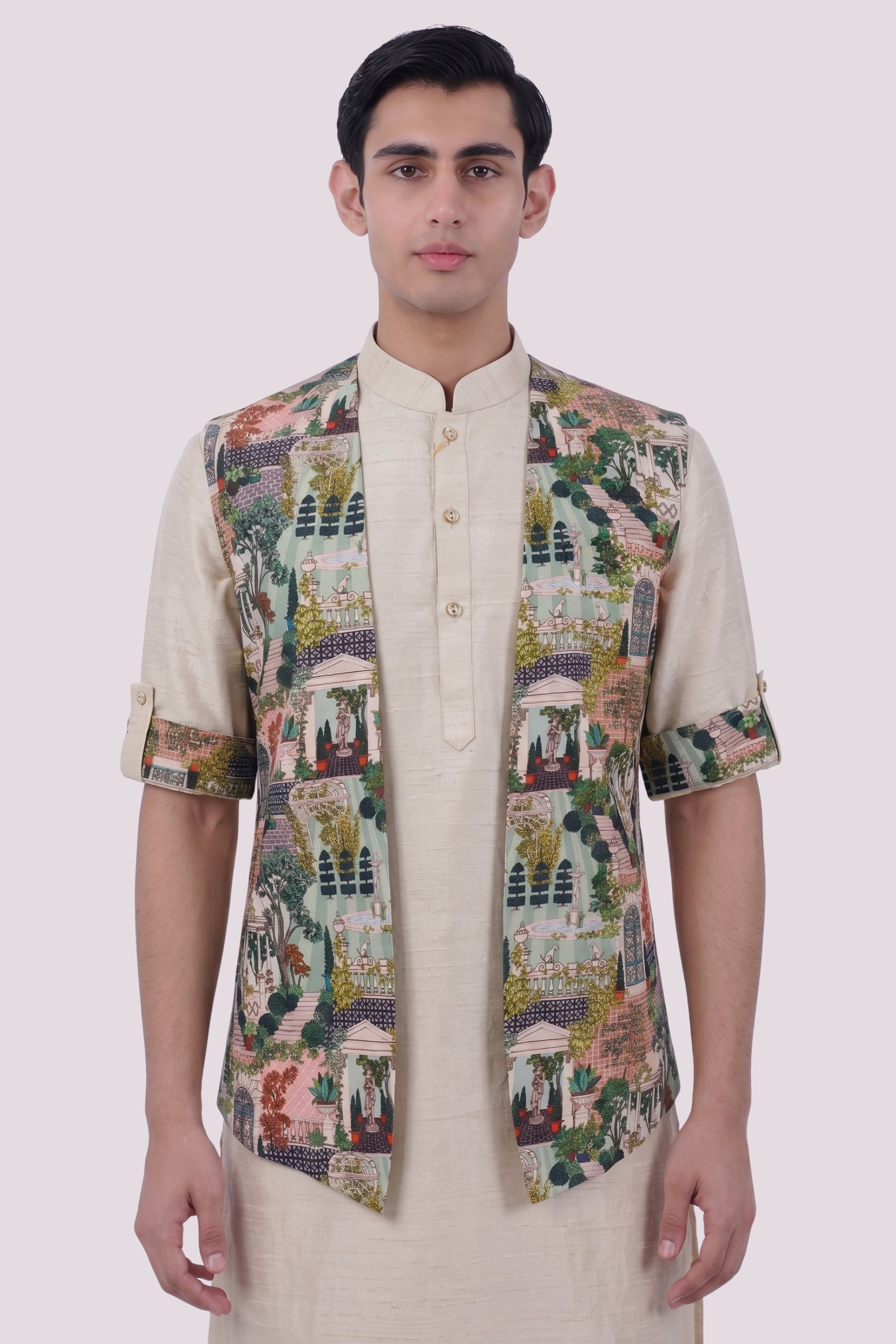 The Haveli Garden Print Bundi Set