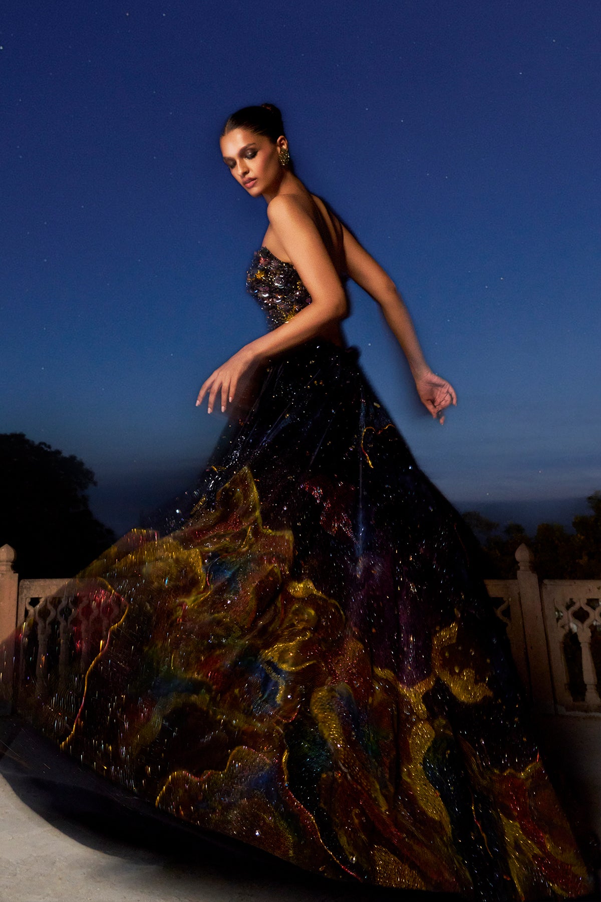 The Stellar Cascade Gown