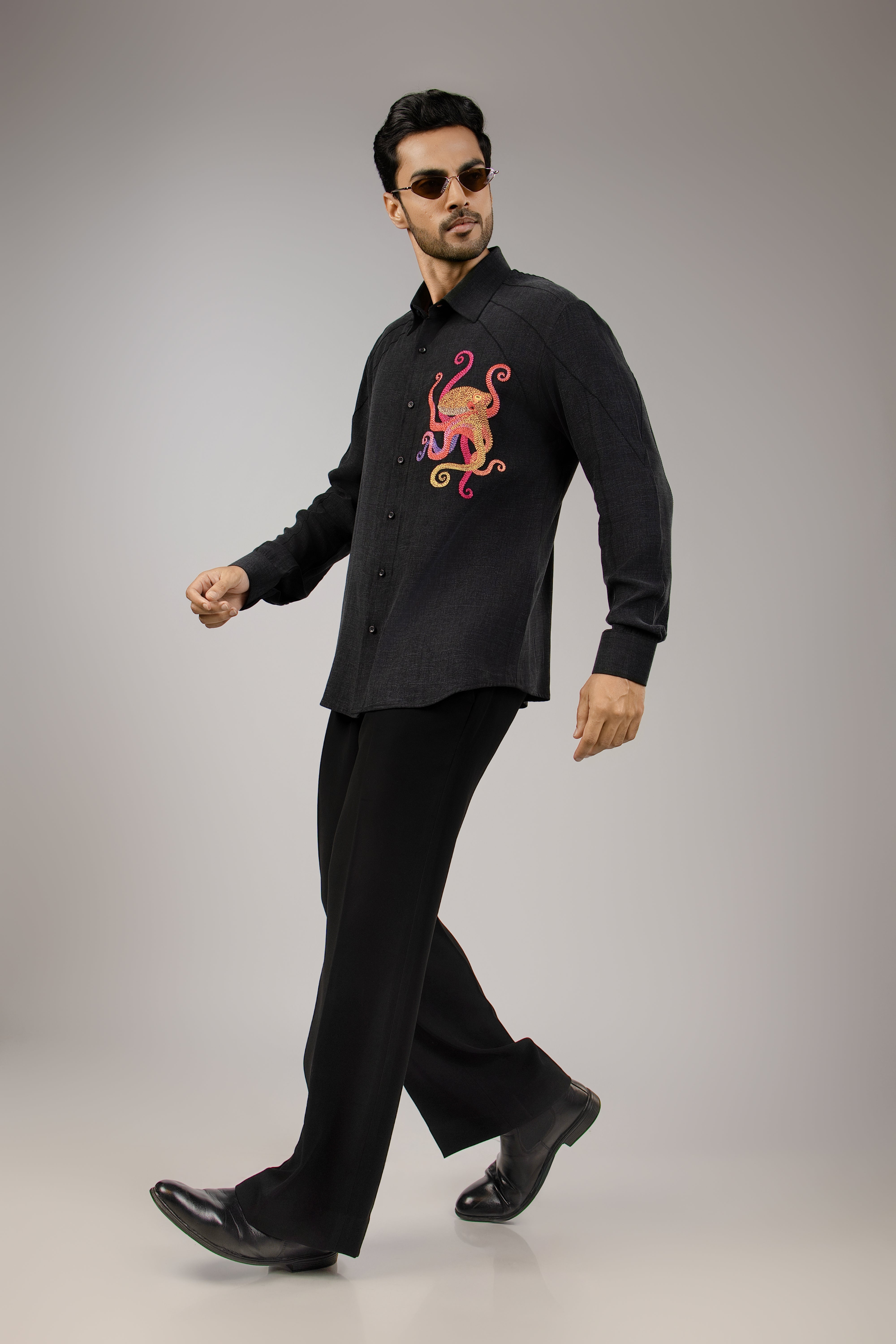 Ink & Ember — The Hand-Embroidered Dark Art Shirt